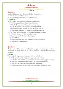 NCERT Solutions for Class 10 Science Chapter 16 Exercises Question 6, 7