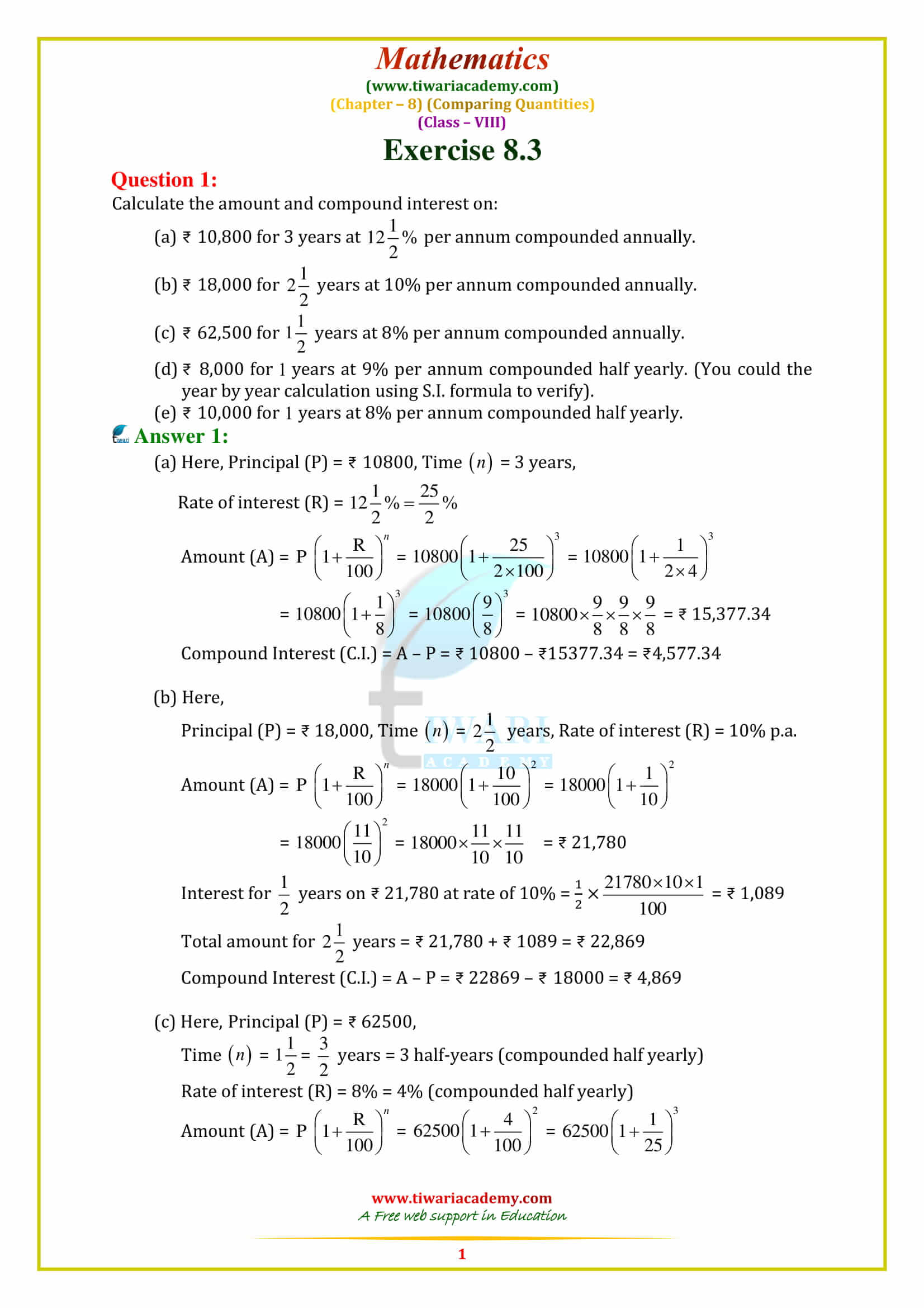 Ncert Solutions For Class 8 Maths Chapter 8 Exercise 8 3