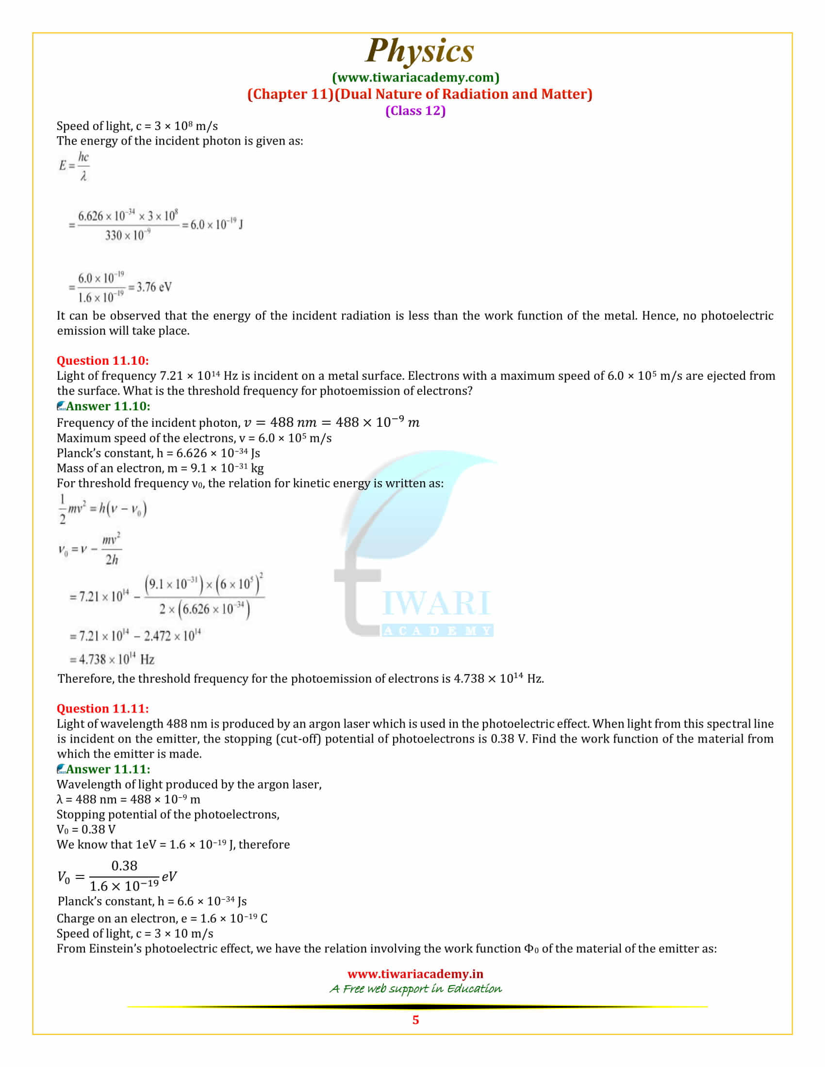 NCERT Solutions for Class 12 Physics Chapter 11 in Hindi and English.