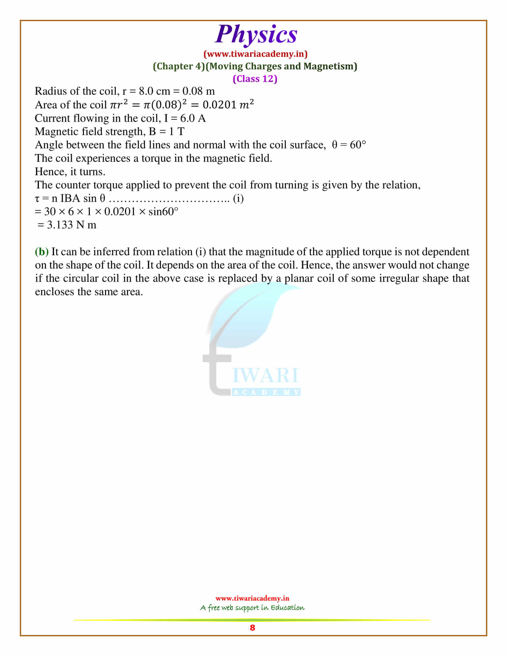 case study questions class 12 physics chapter 4