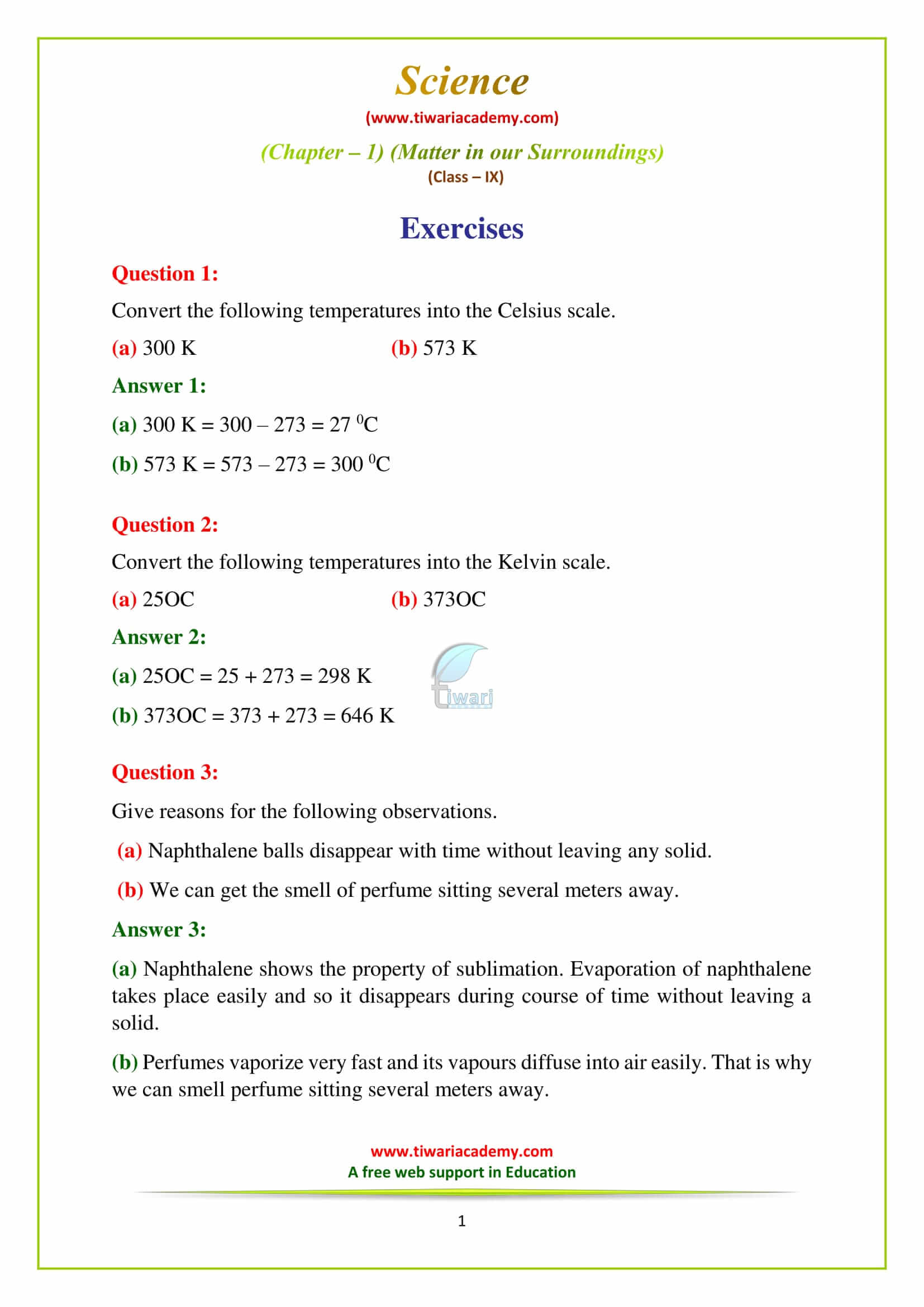 case study of chapter 1 science class 9