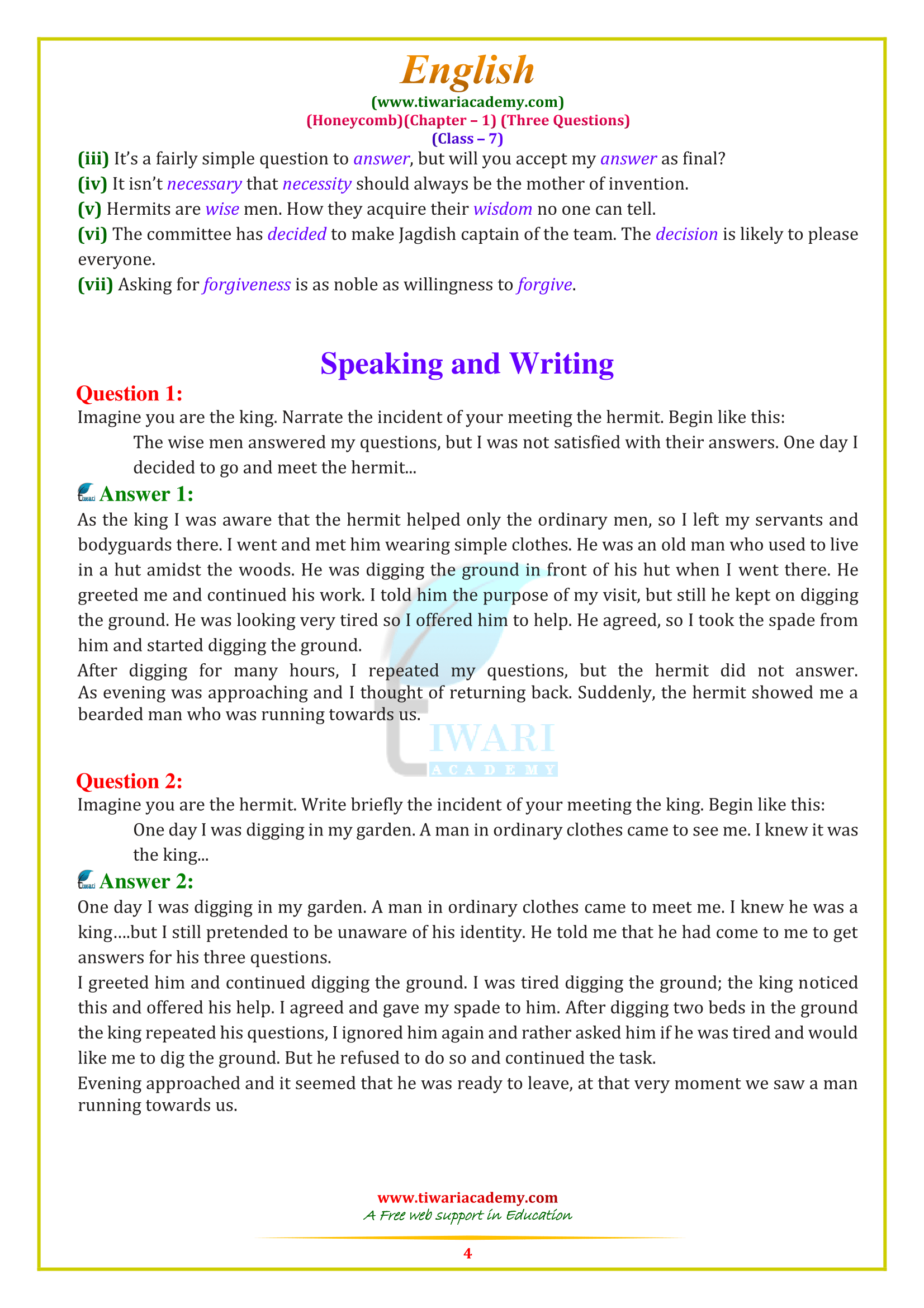 ncert-solutions-for-class-7-english-honeycomb-chapter-1-3-questions