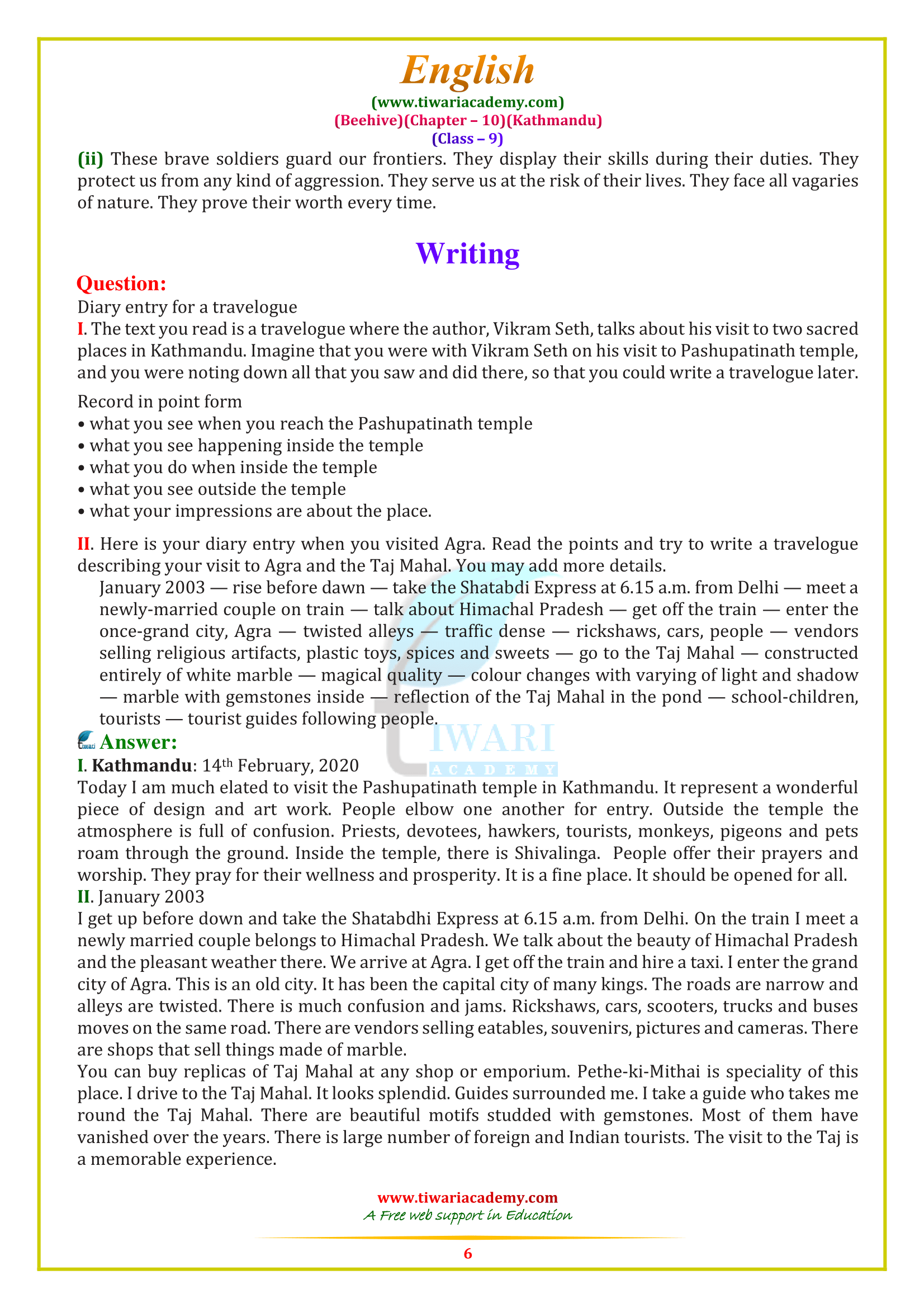 ncert-solutions-for-class-9-english-beehive-chapter-10-kathmandu