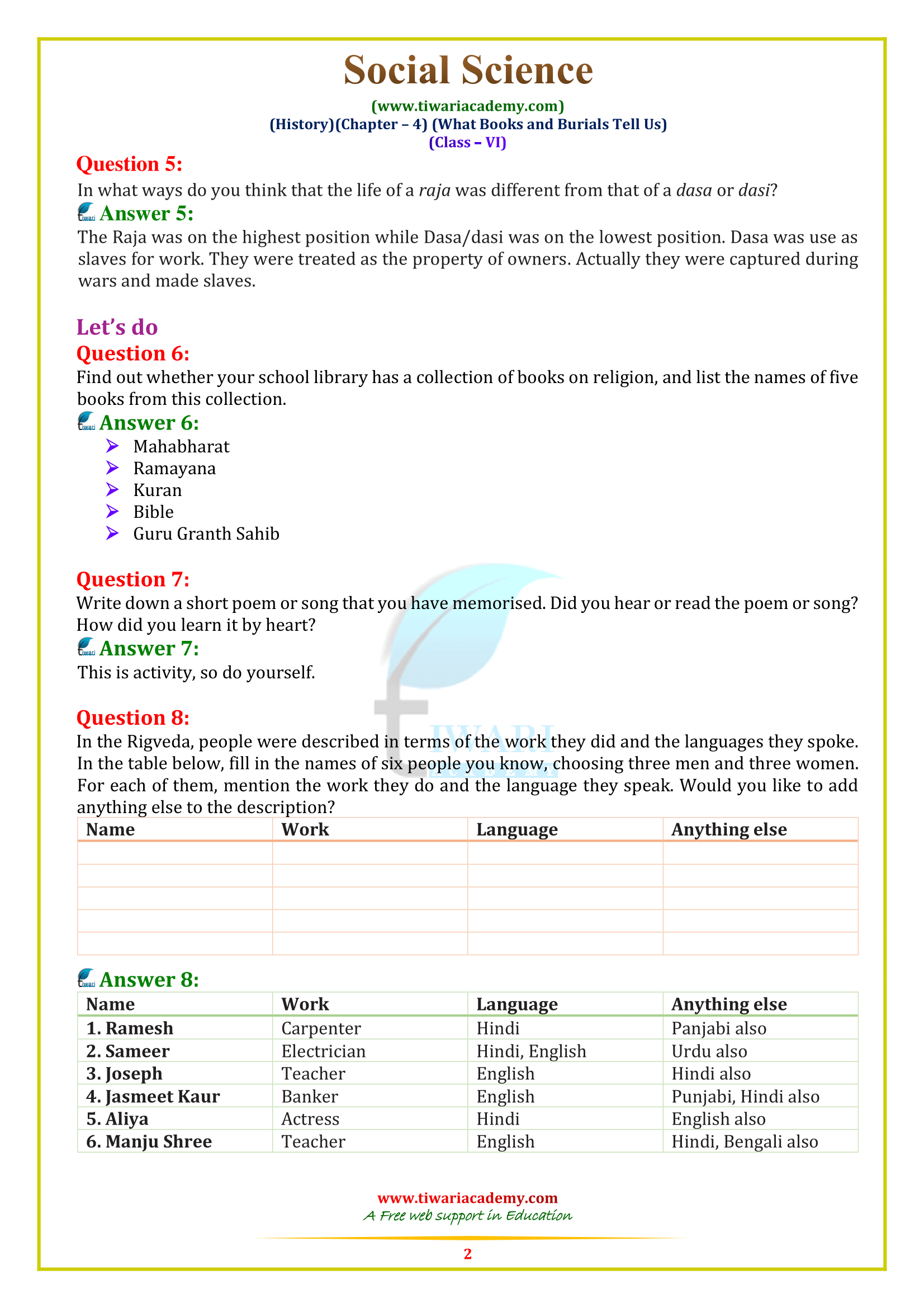 NCERT Solutions For Class 6 Social Science Updated For 2023-24.