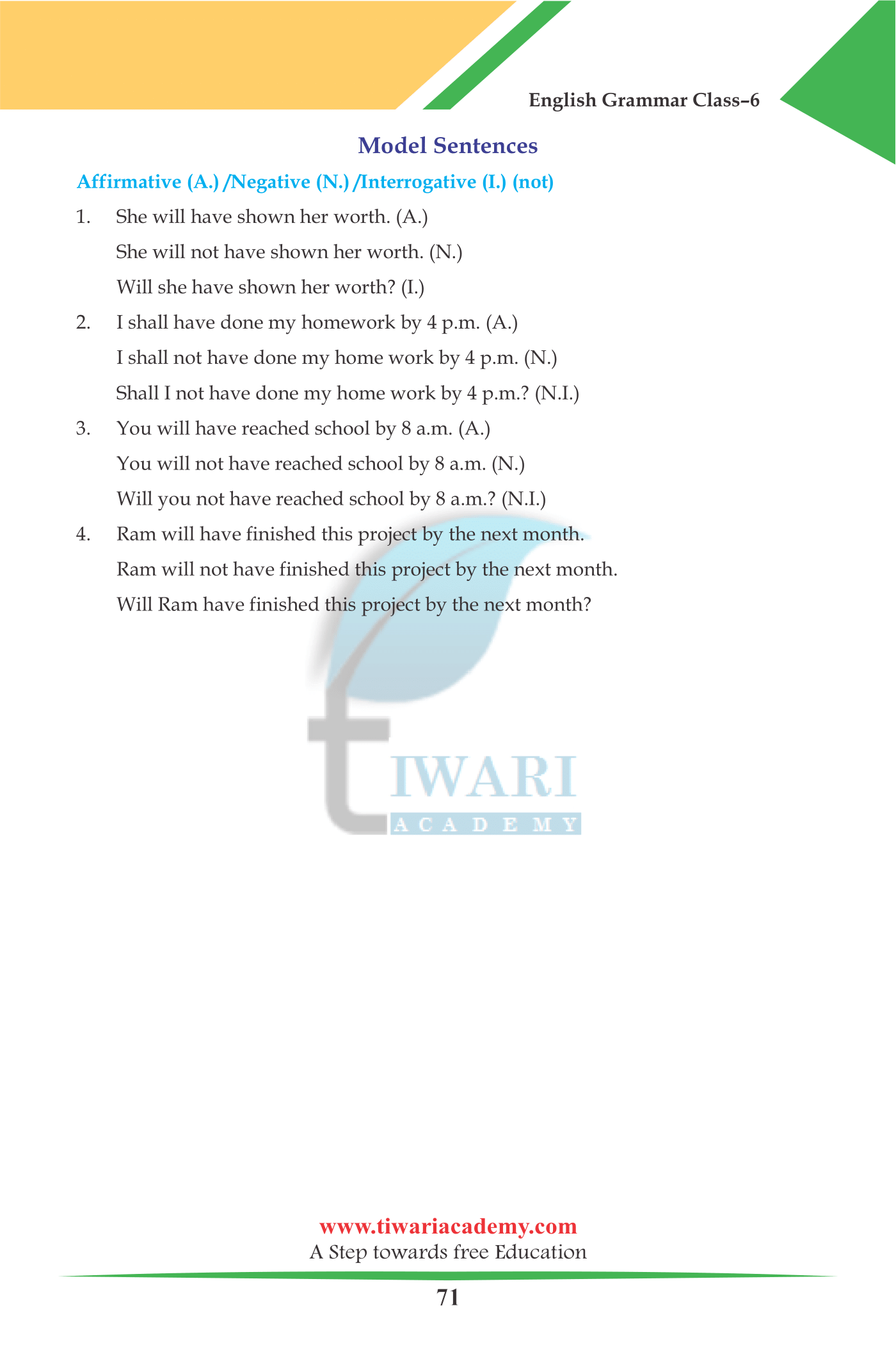 class 6 english grammar chapter 16 exercise