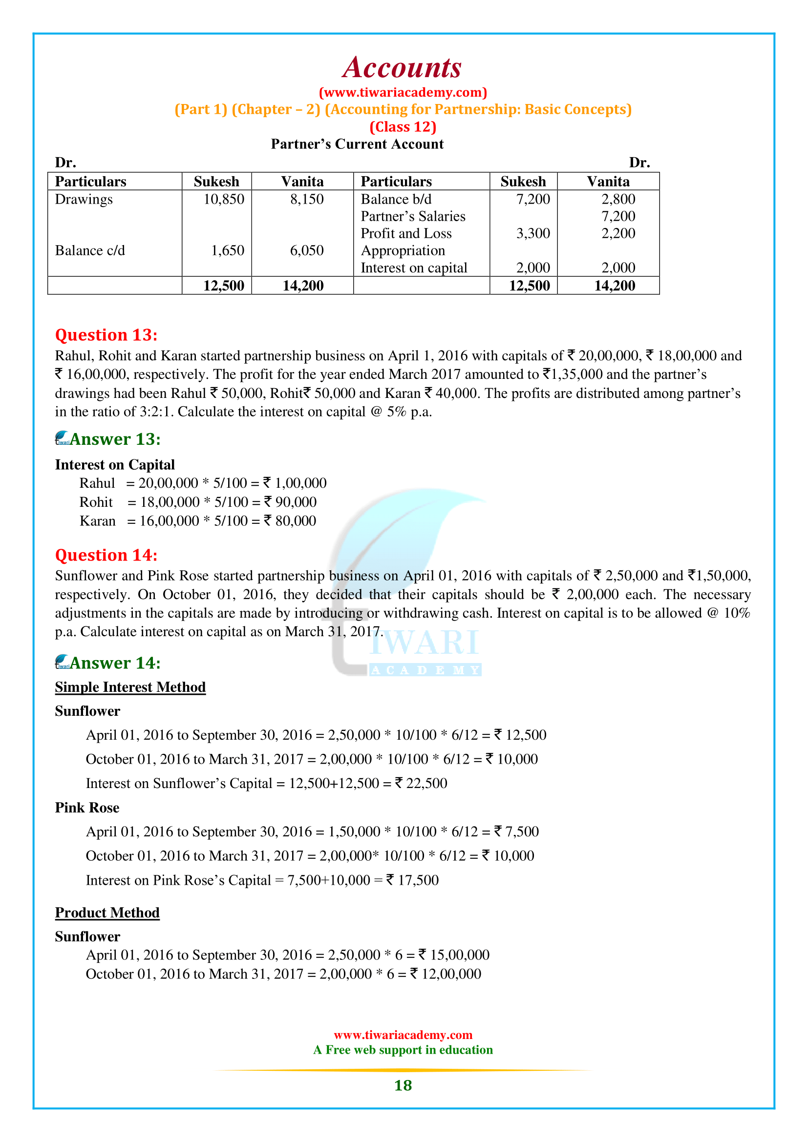 accountancy assignment for class 12