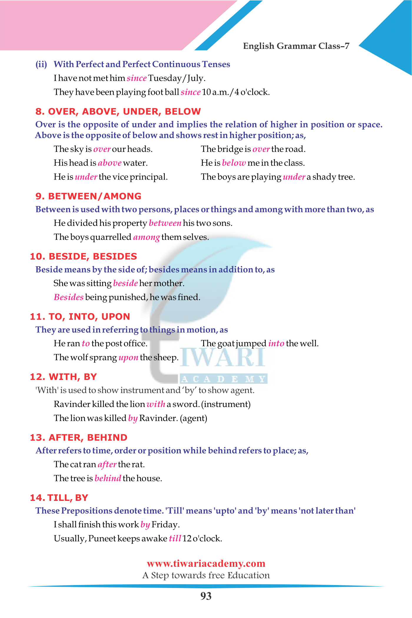 class-7-english-grammar-chapter-14-the-preposition-session-2023-2024