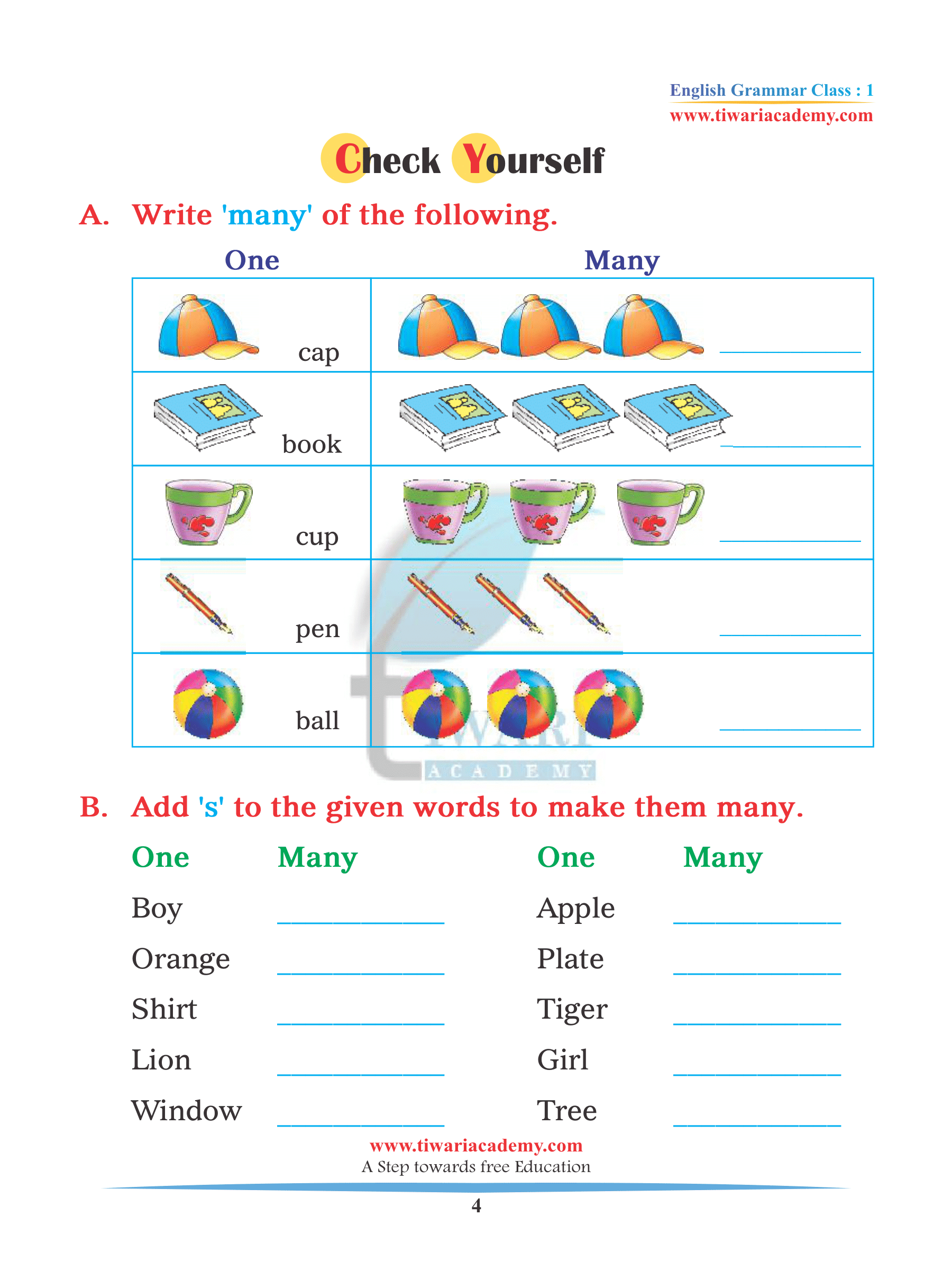 class-1-english-grammar-chapter-4-one-and-many-singular-and-plural