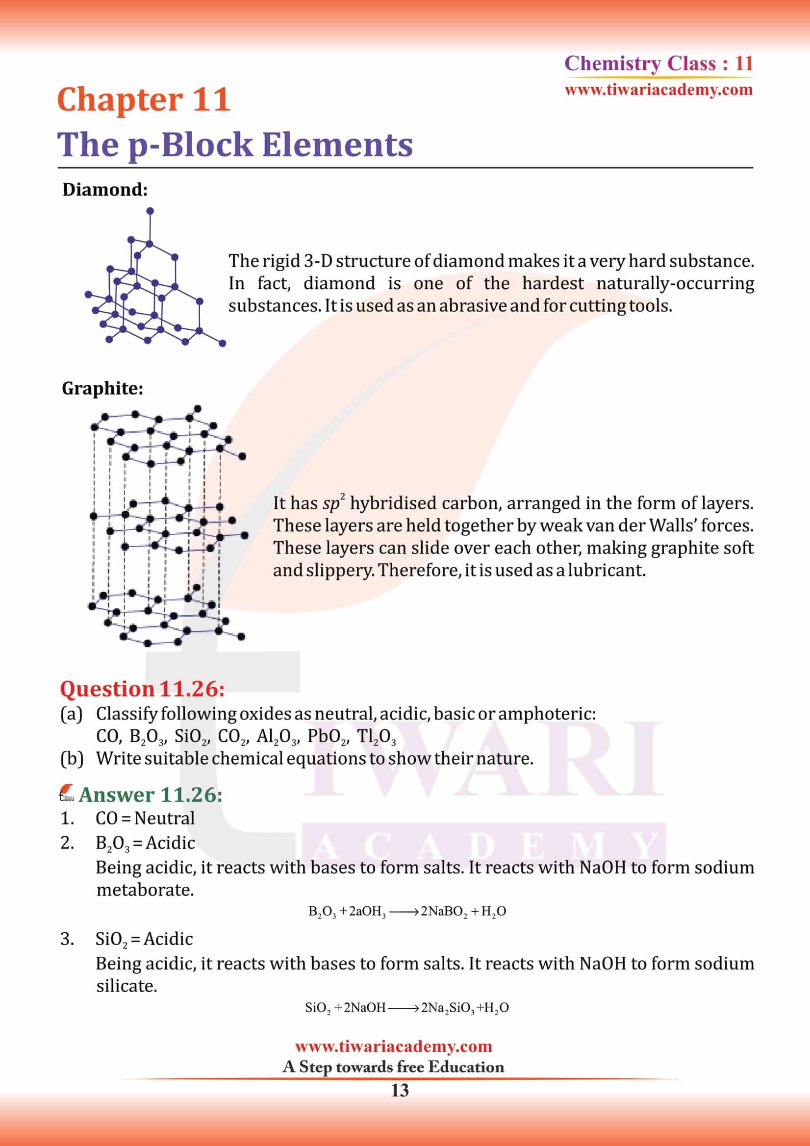 NCERT Solutions For Class 11 Chemistry Chapter 11 The P Block Elements