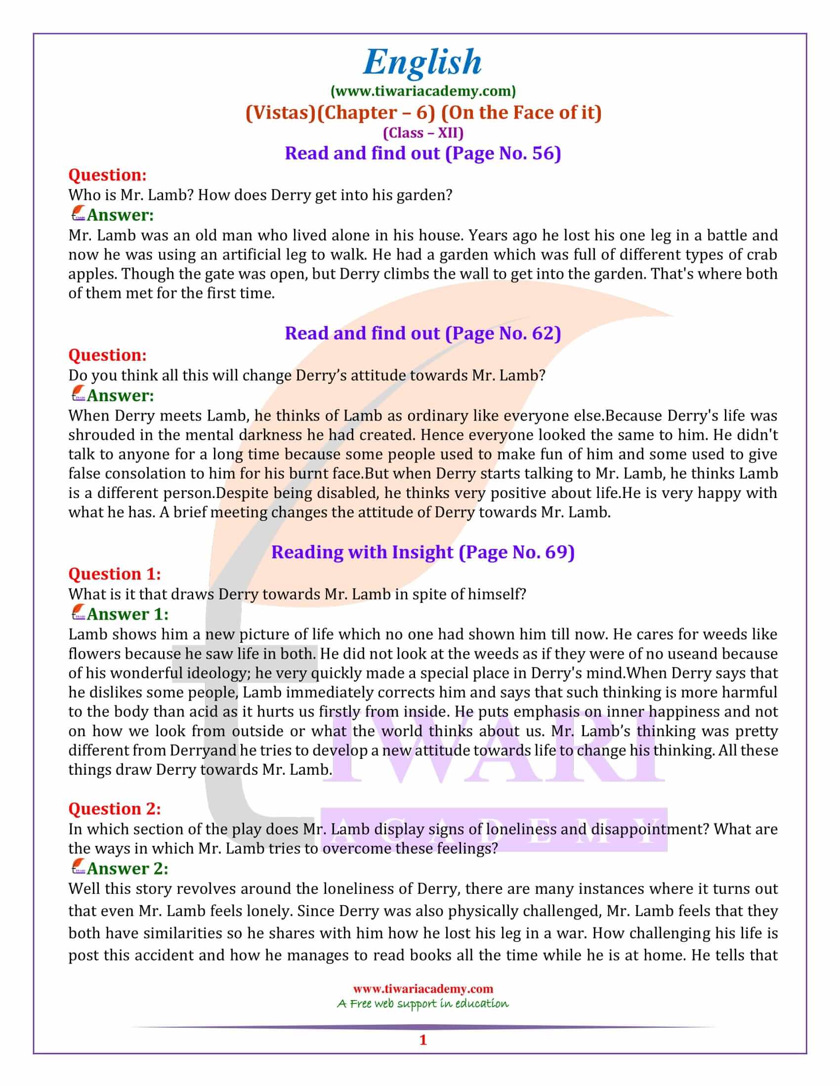 Class 12 English Vistas Ch 3 Word Meaning