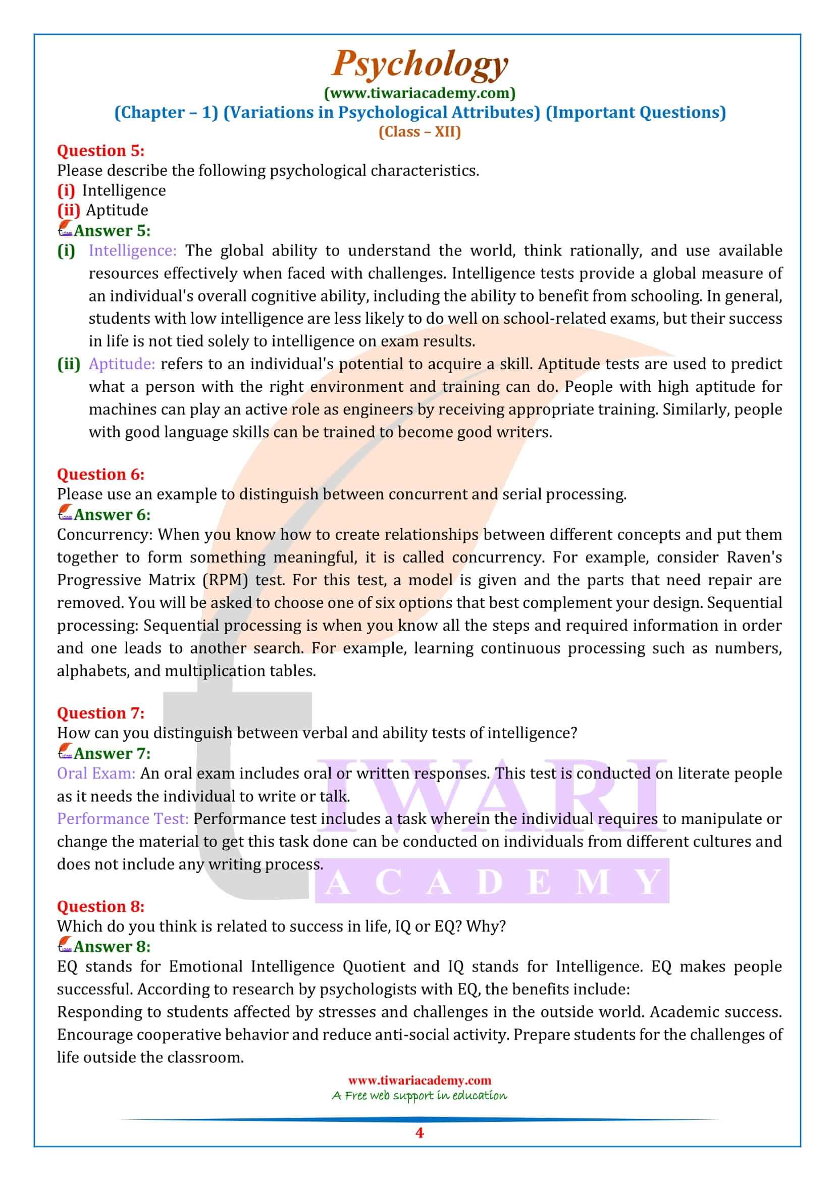 case study based questions class 12 psychology chapter 4