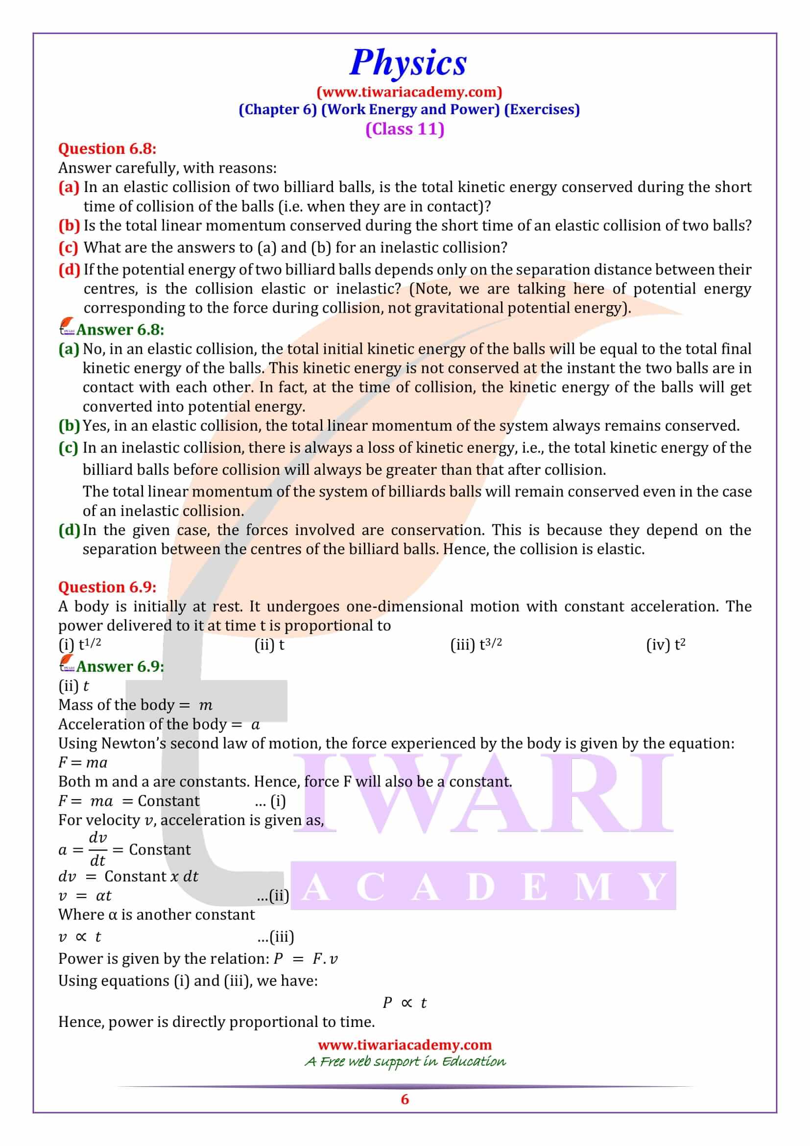 case study questions class 11 physics chapter 6