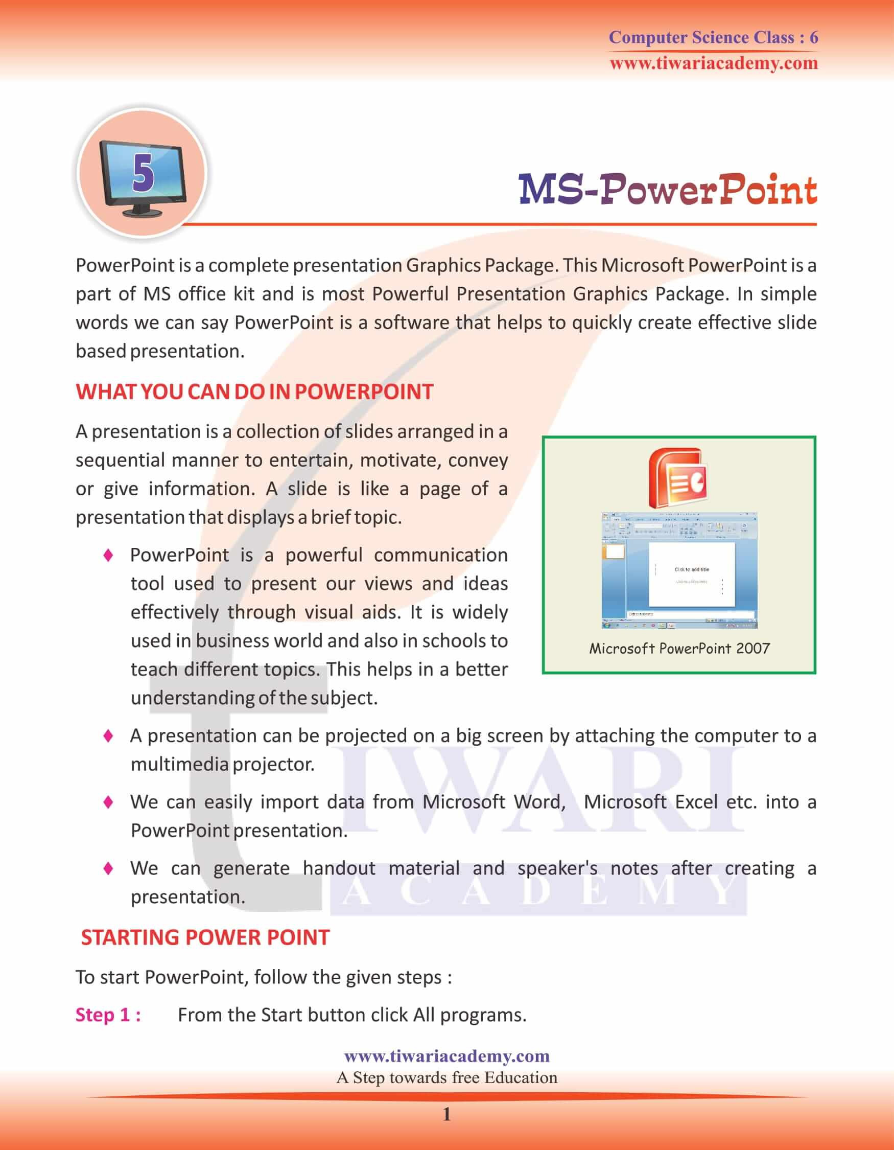 powerpoint presentations grade 6