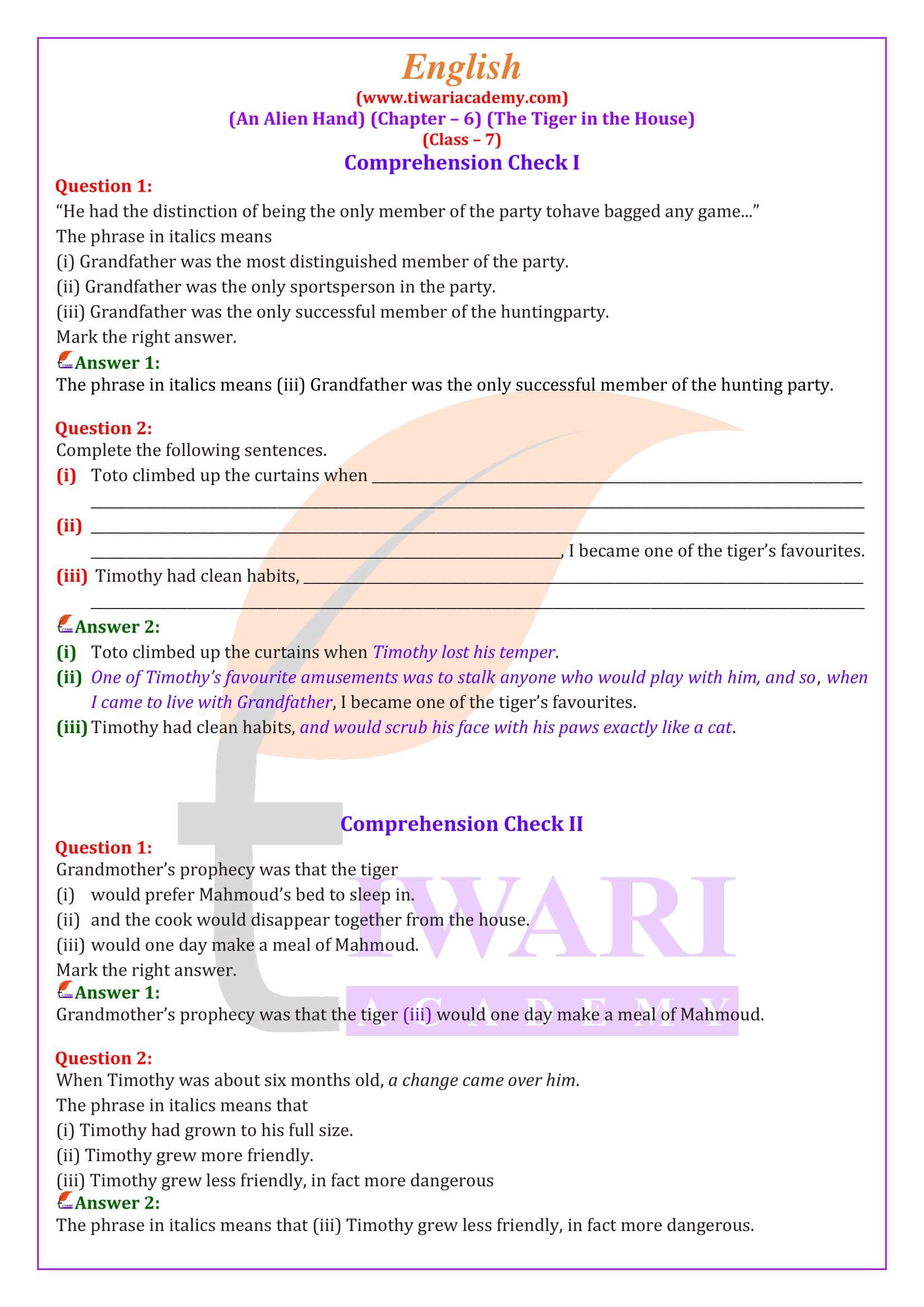 NCERT Solutions For Class 7 English | Updated For Session 2023-2024