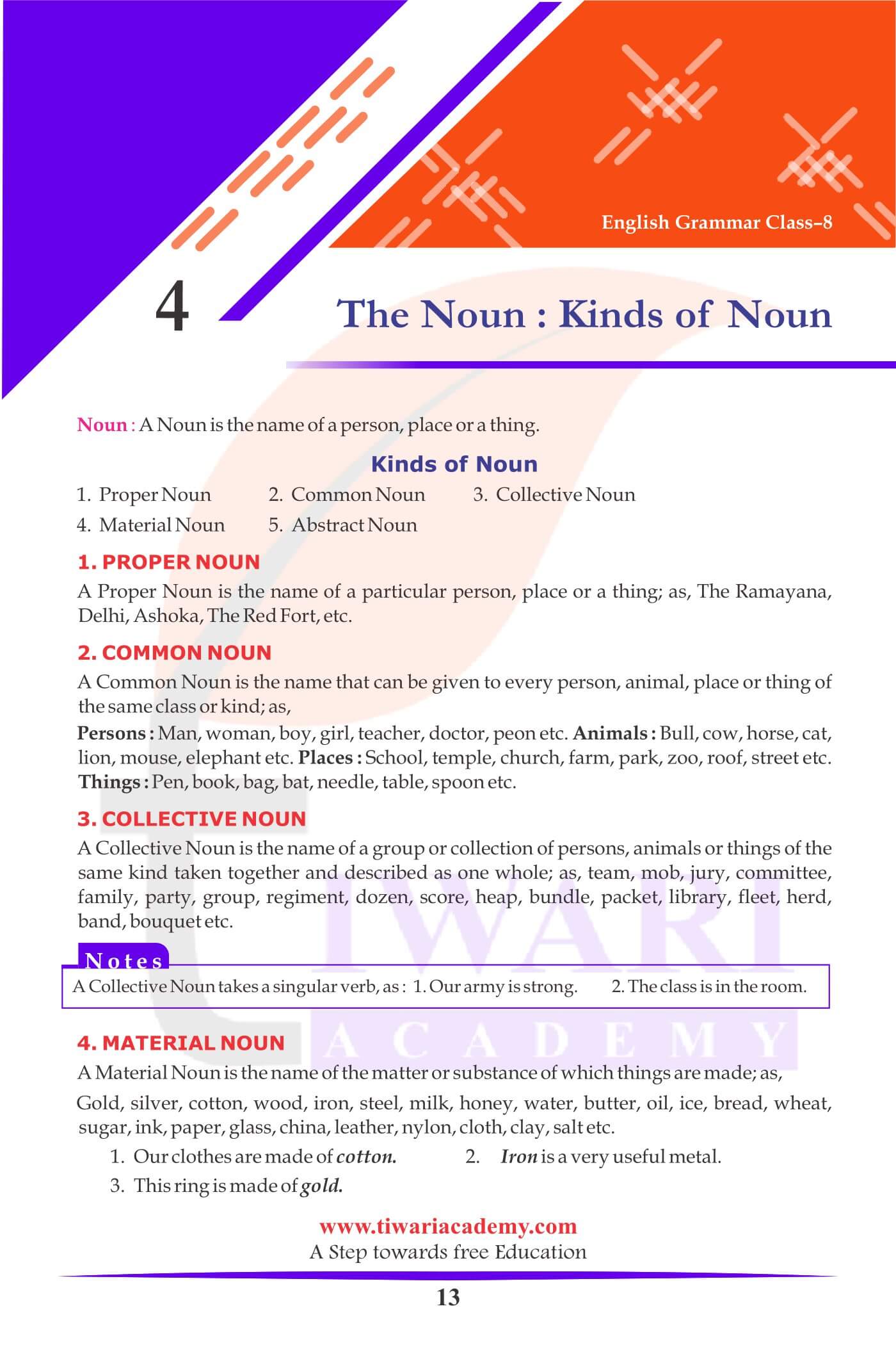 Nouns - Definition, Types and Rules with Examples in English Grammar
