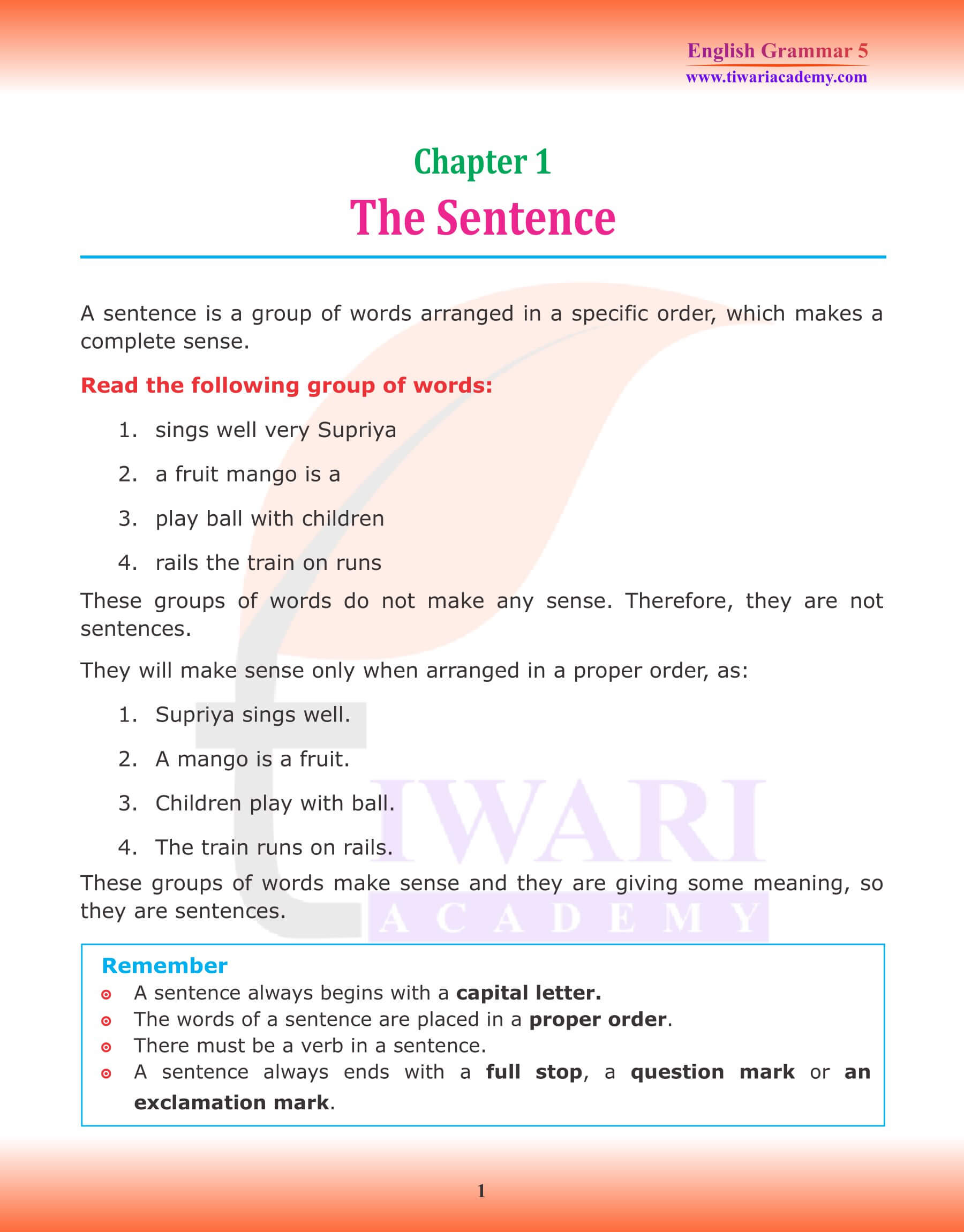Class 2 English Grammar Chapter 1 Naming Words Noun for 2023-24