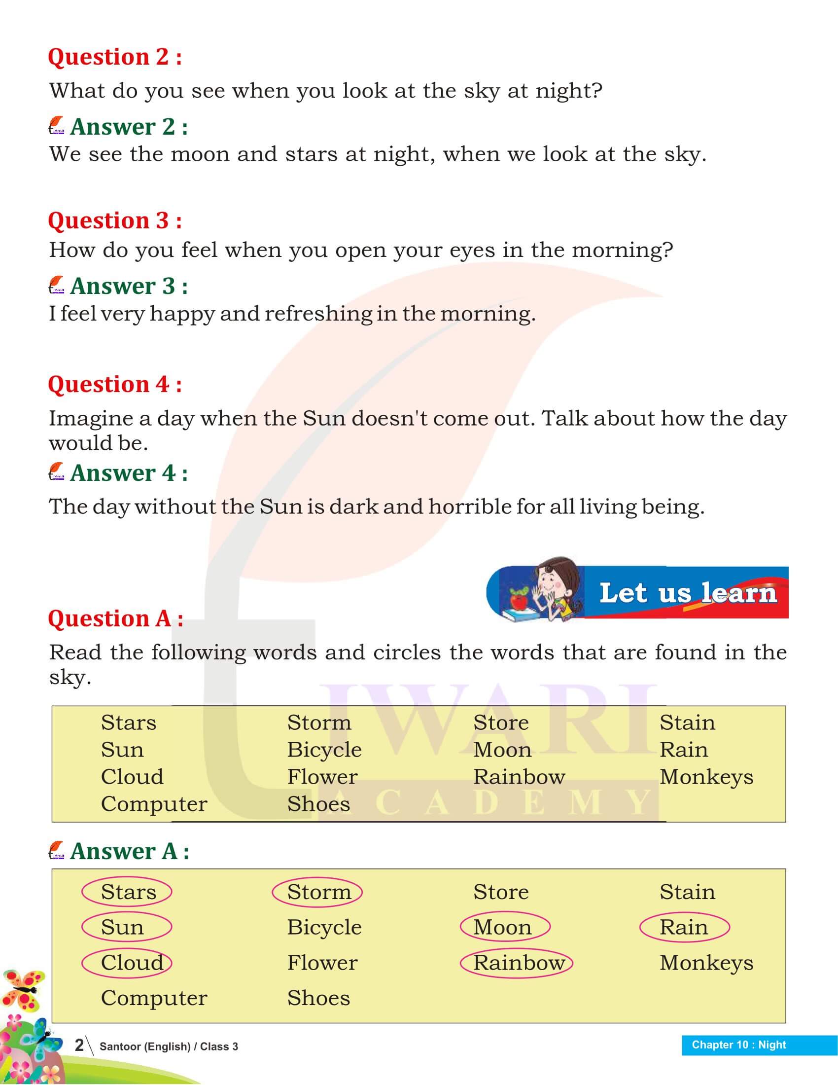 Class 3 English Santoor Chapter 10 Solutions