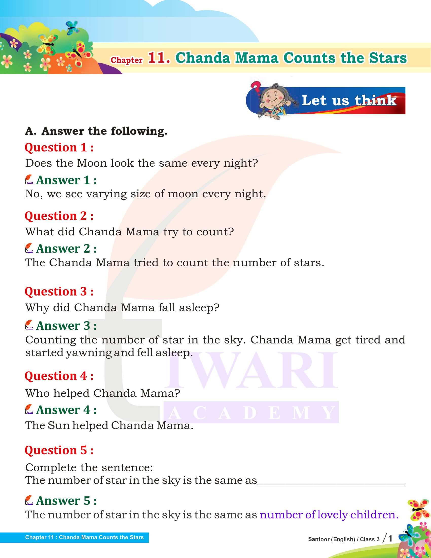NCERT Solutions for Class 3 English Santoor Chapter 11
