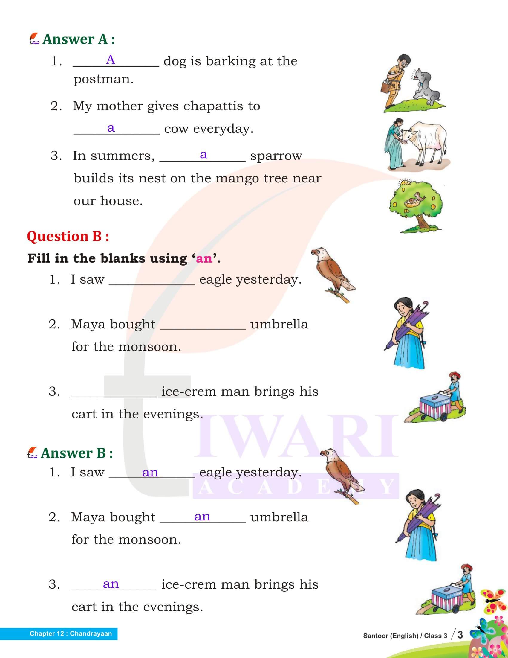 Class 3 English Santoor Chapter 12 Question Answers