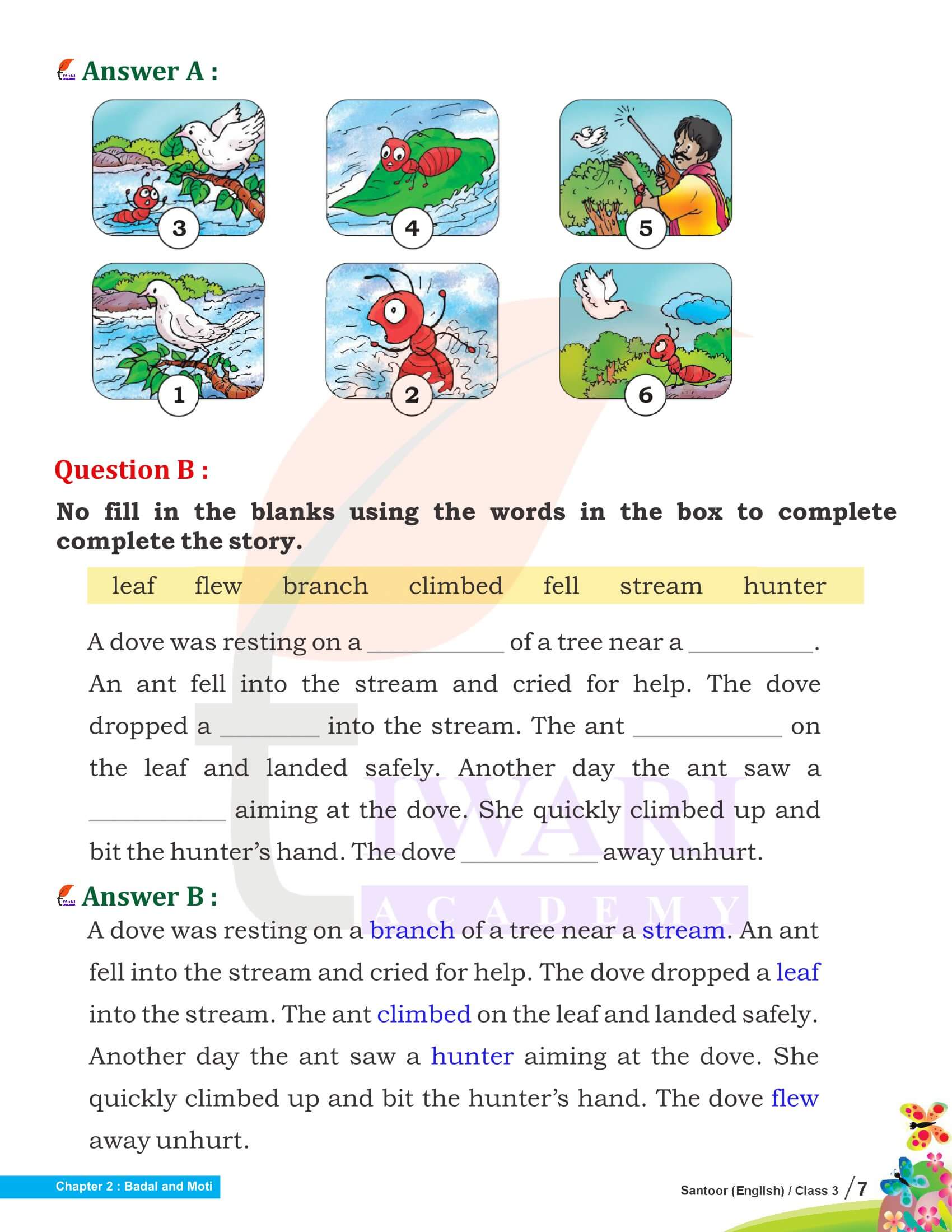 Class 3 English Santoor Chapter 2 Exercises
