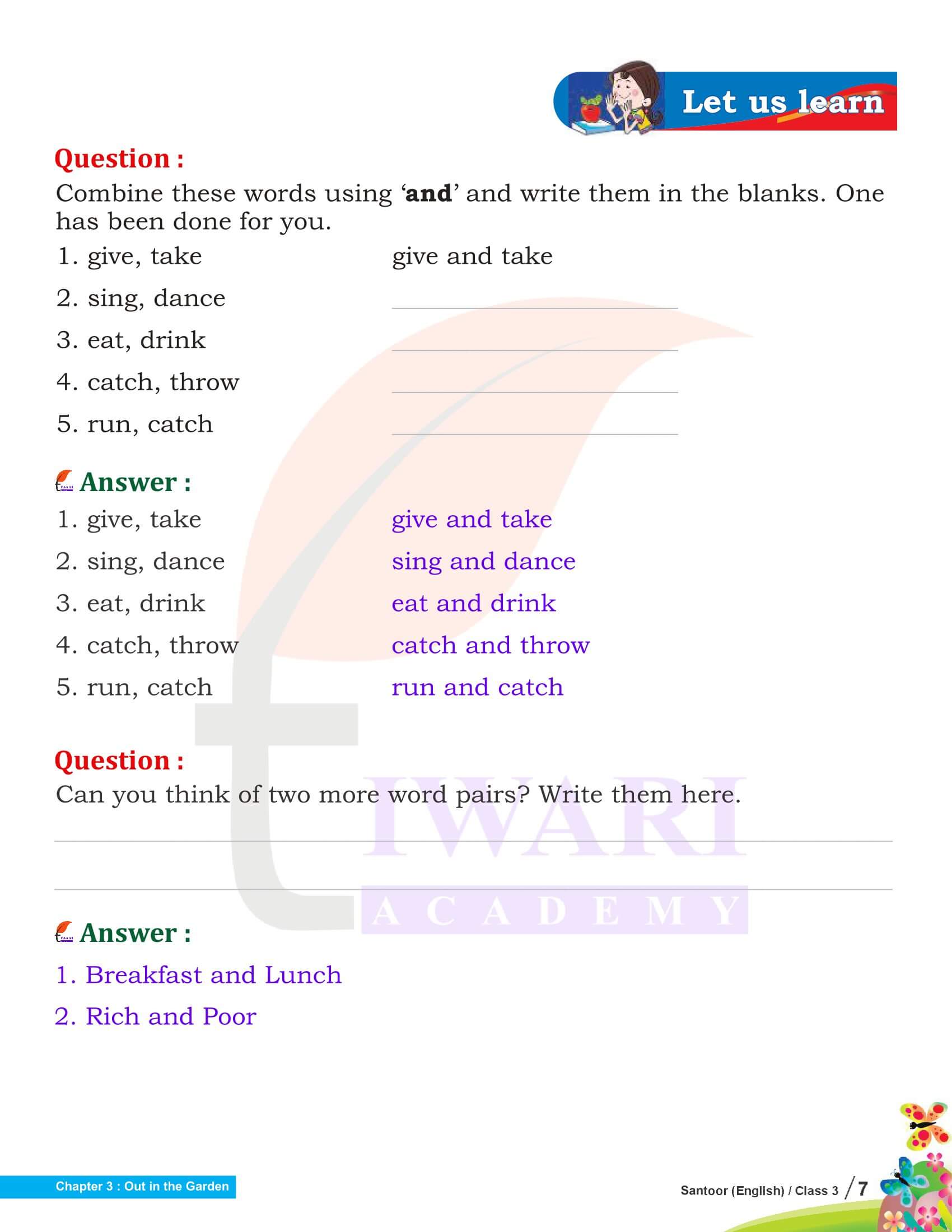 NCERT Solutions for Class 3 English Santoor Chapter 4 Answers