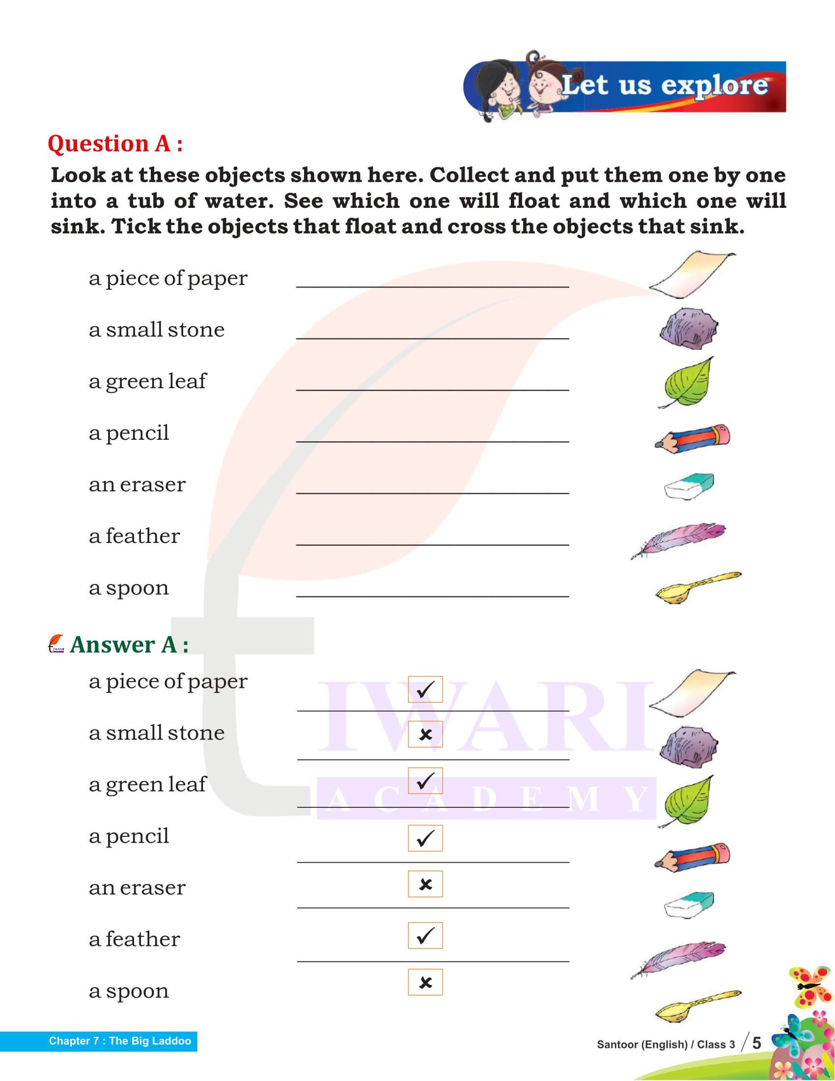 Class 3 English Santoor Chapter 7 all answers