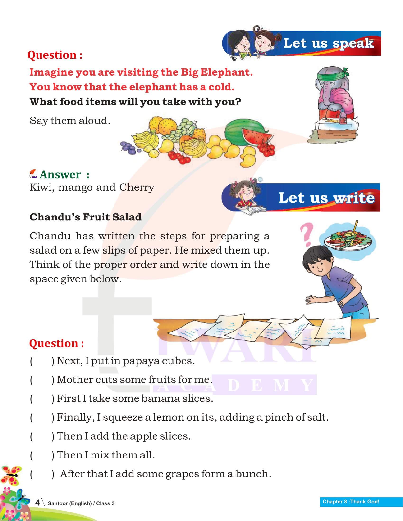 Class 3 English Santoor Chapter 8 Answers