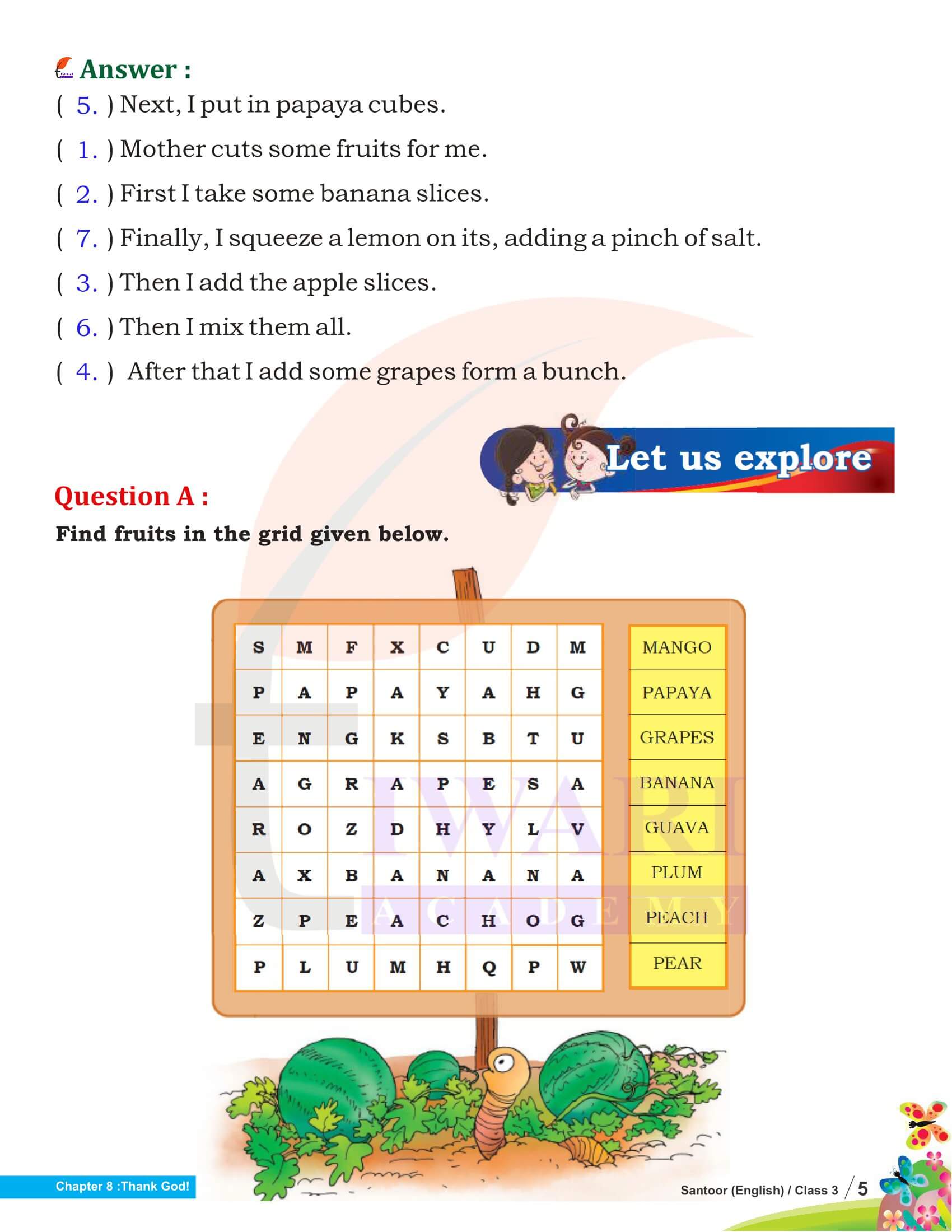Class 3 English Santoor Chapter 8 Question Answers