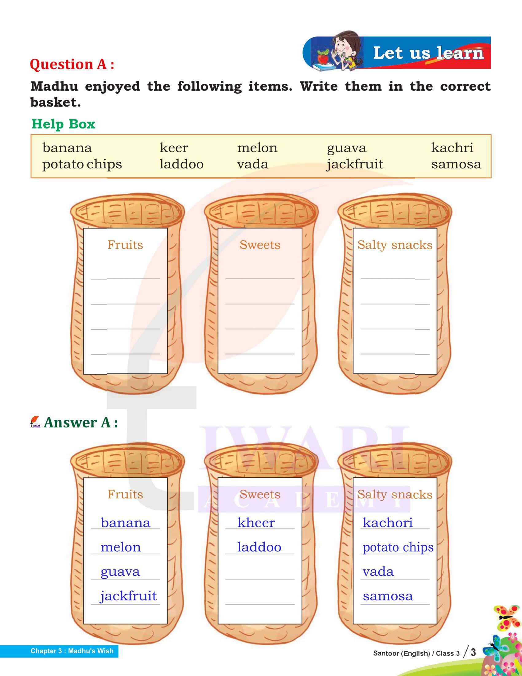 Class 3 English Santoor Chapter 9 Question Answers