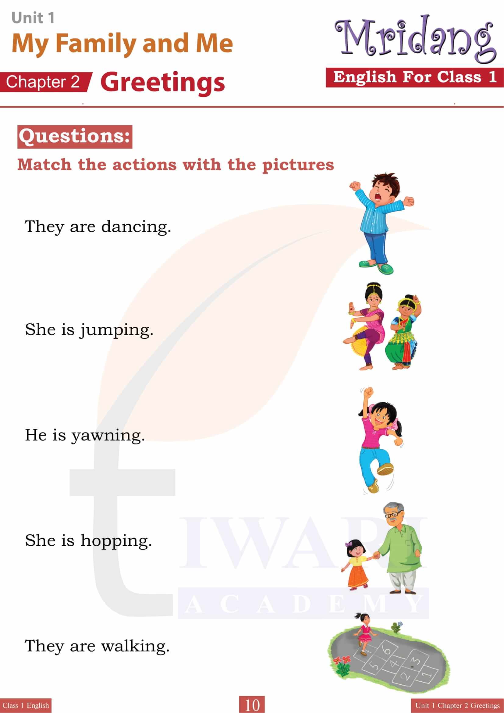 Class 1 English Mridang Chapter 2 Greetings Solutions