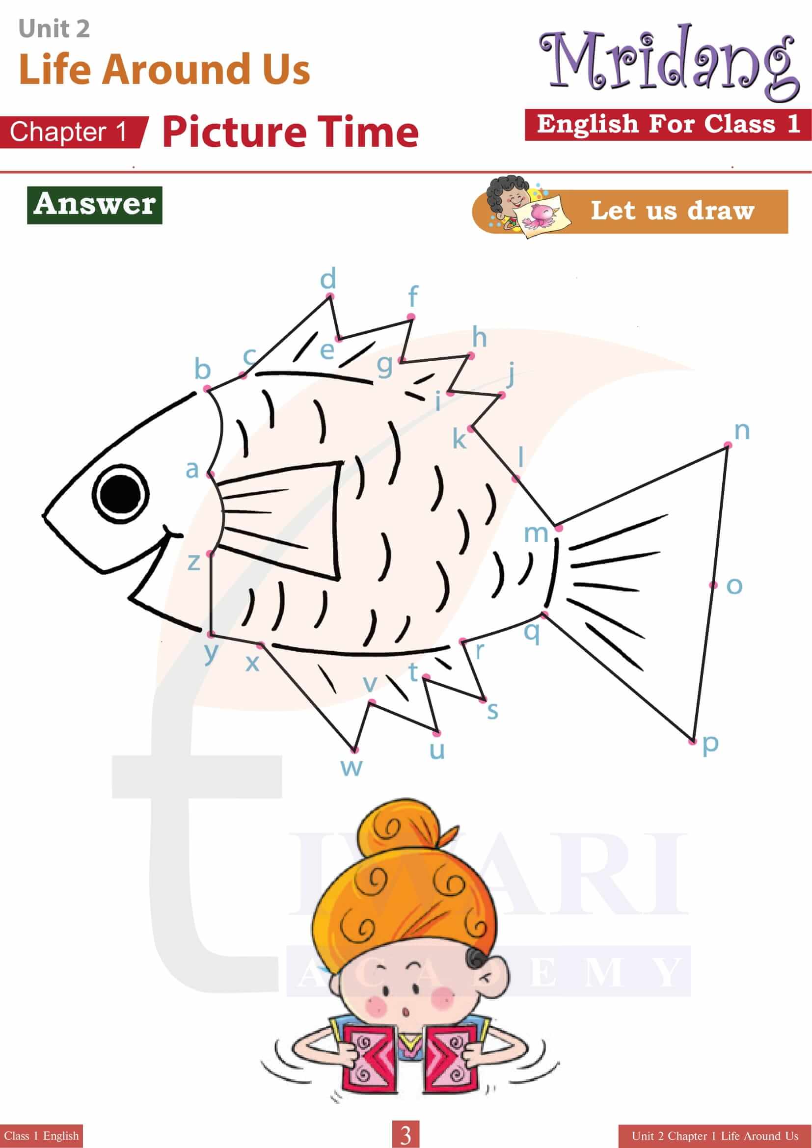 NCERT Solutions for Class 1 English Mridang Unit 2 Chapter 1 Picture Time
