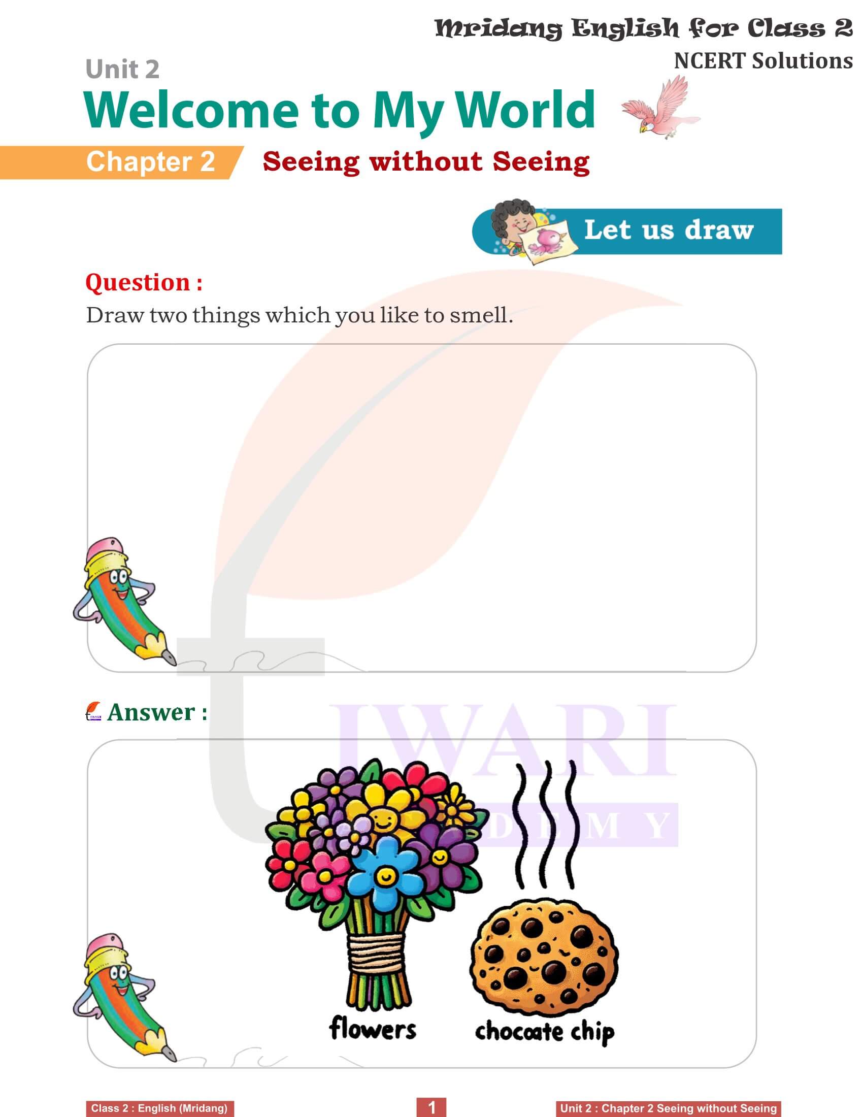 NCERT Solutions for Class 2 English Mridang Unit 2 Welcome to My World Chapter 2 Seeing without Seeing