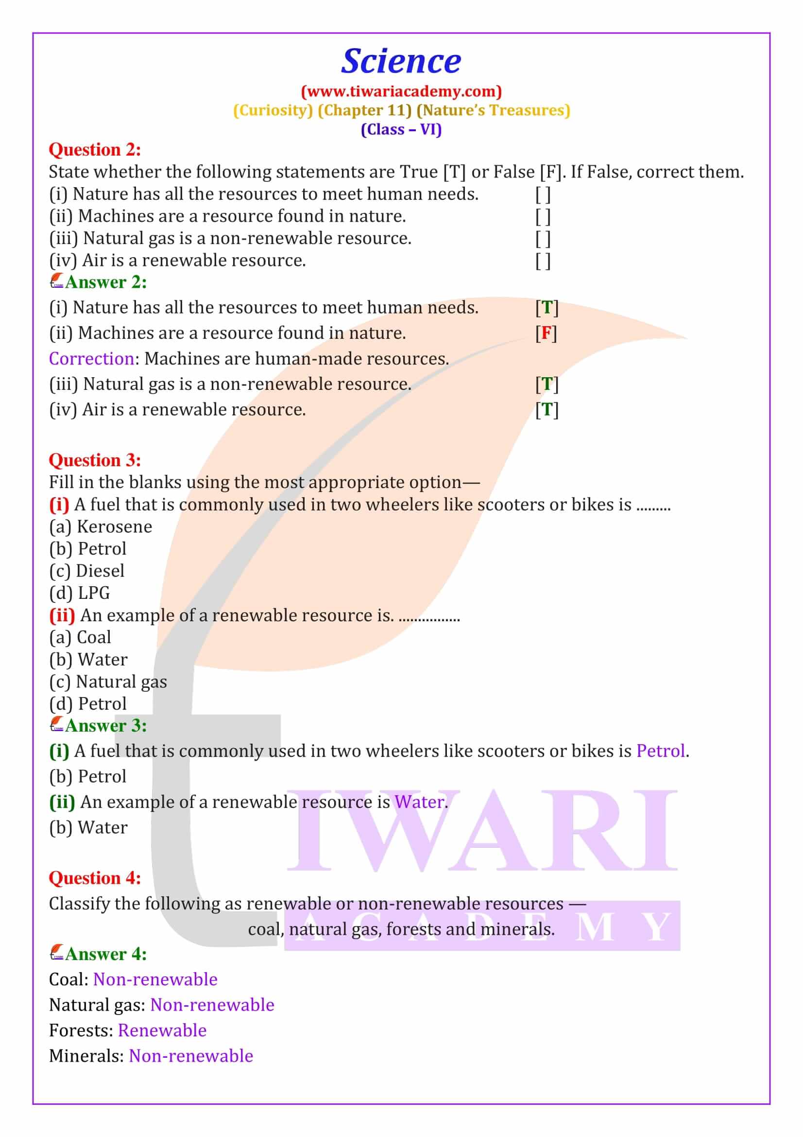 Class 6 Science Curiosity Chapter 11 NCERT Solutions