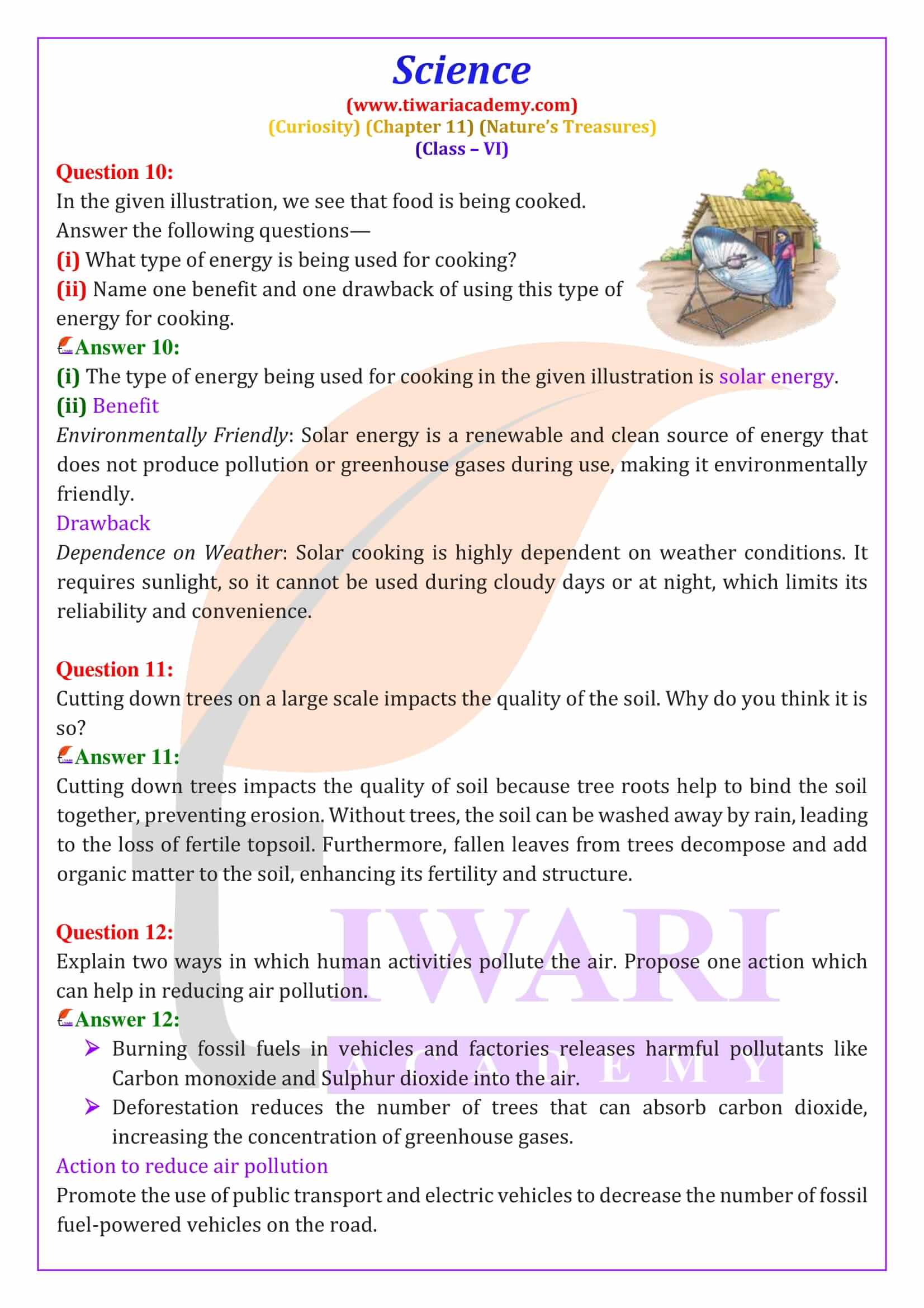 Class 6 Science Curiosity Chapter 11 Question Answers
