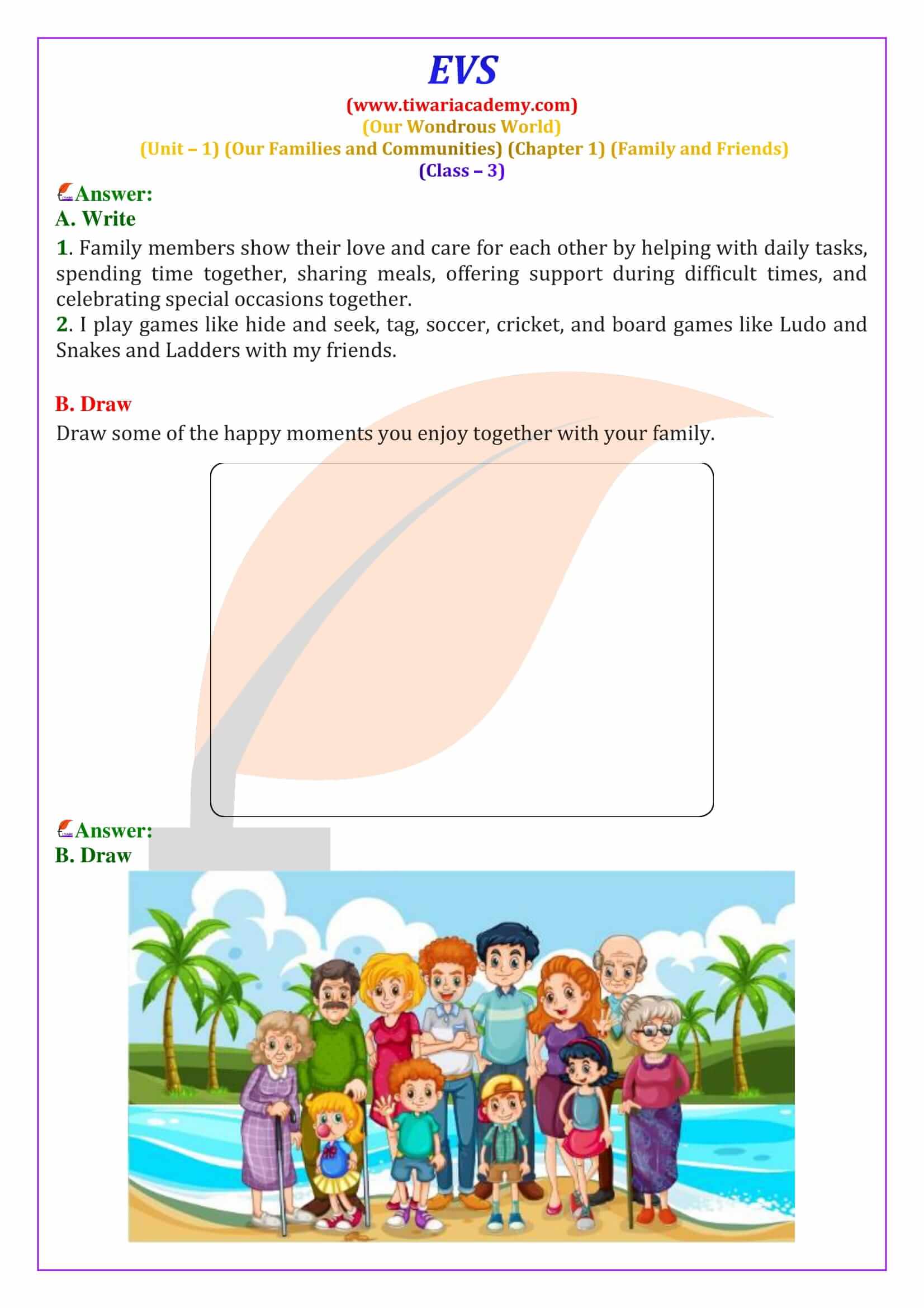 Class 3 EVS Chapter 1 Solution