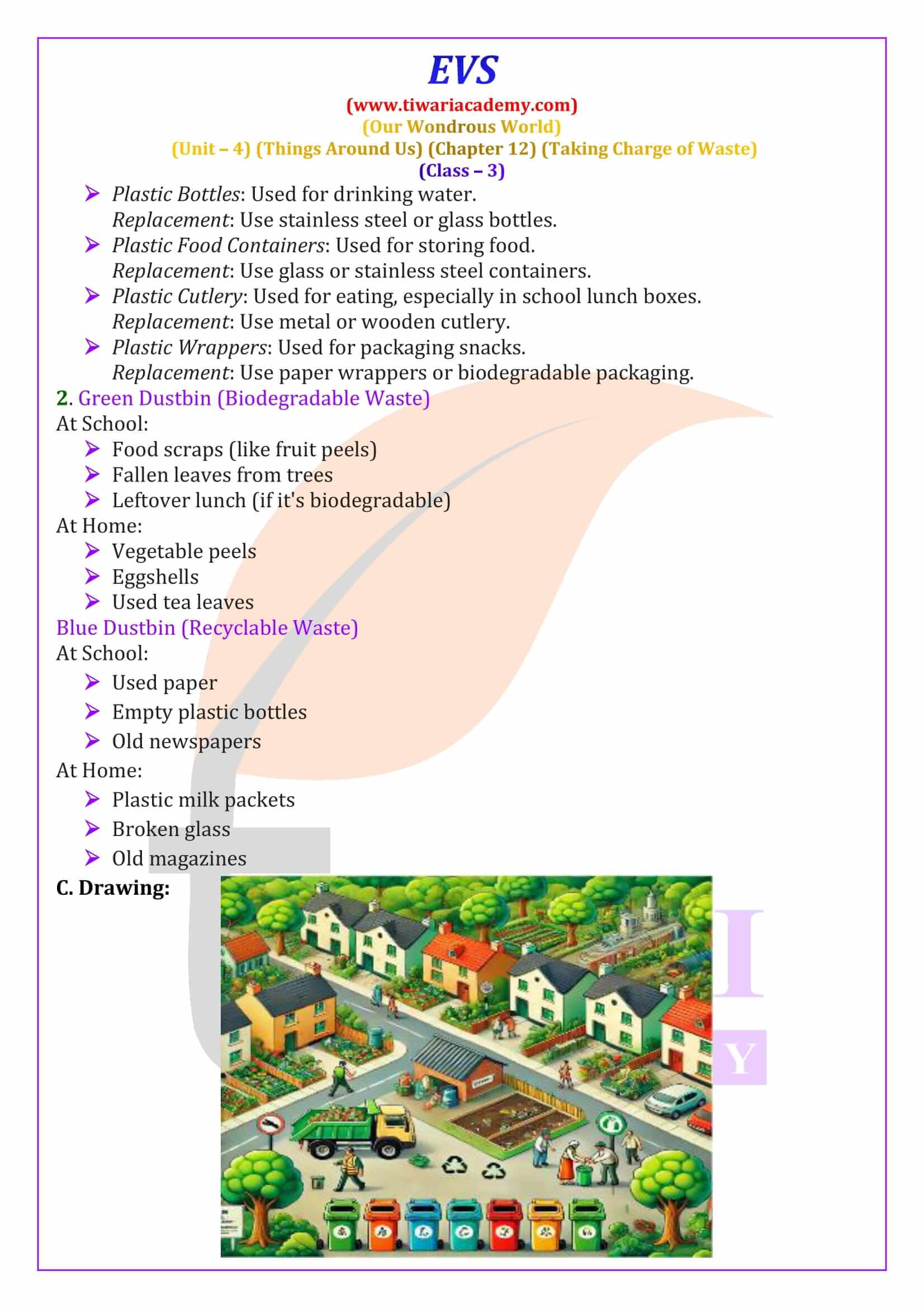 Class 3 EVS Chapter 12 Answer guide