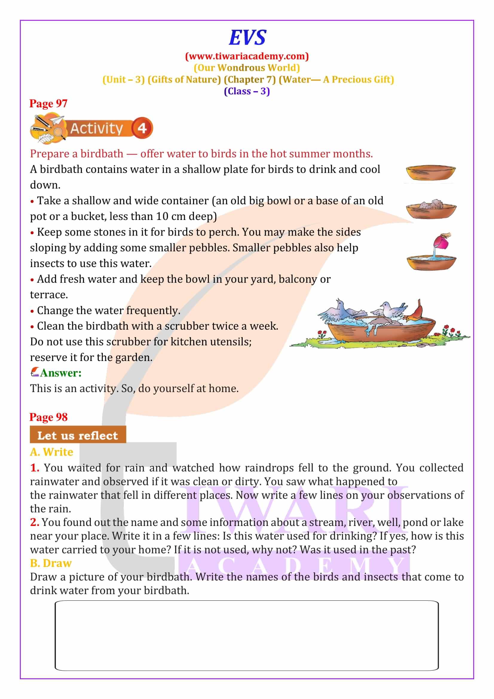 Class 3 EVS Chapter 7 Question answers