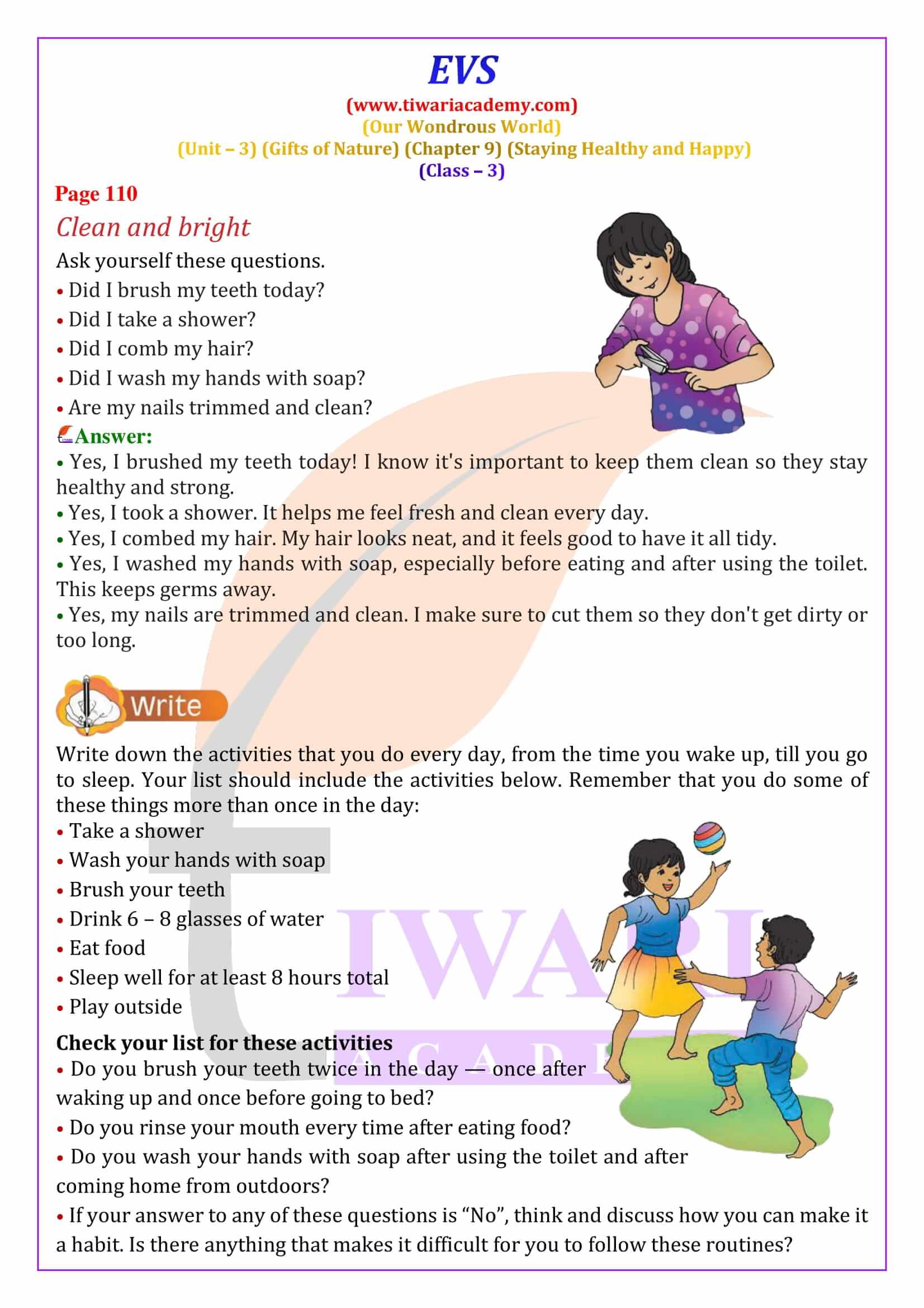 NCERT Solutions for Class 3 EVS Chapter 9