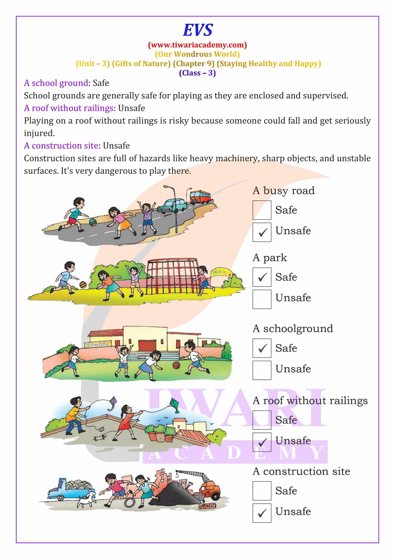 Class 3 EVS Chapter 9 Exercises