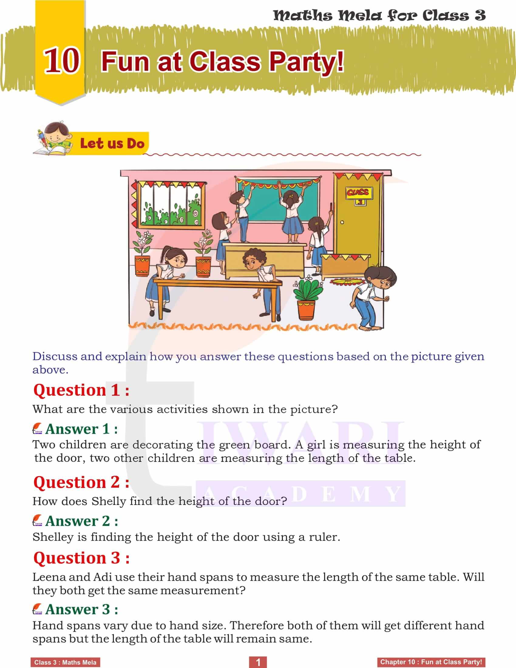 NCERT Class 3 Maths Mela Chapter 10