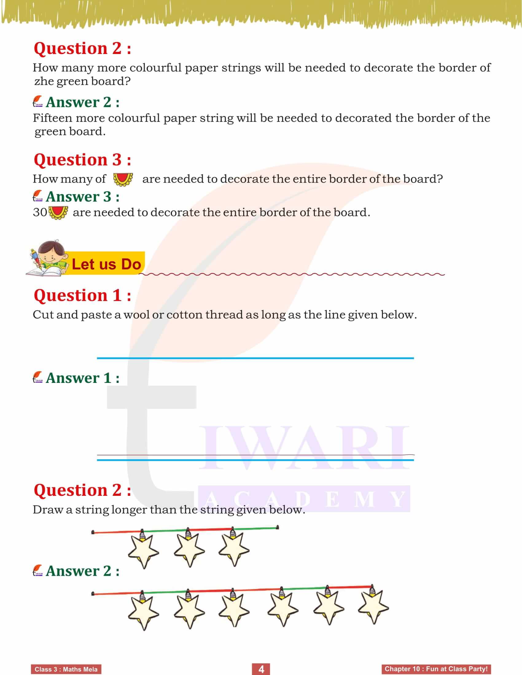 Class 3 Maths Mela Chapter 10 Exercises