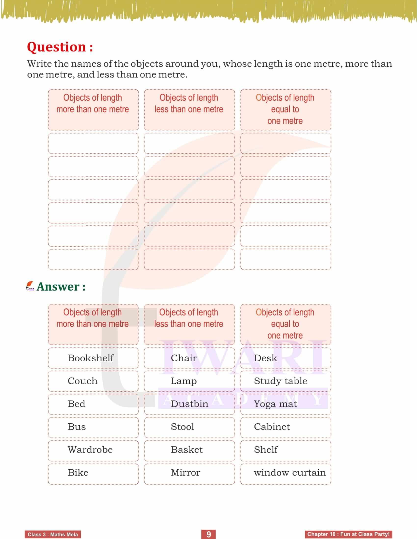 Class 3 Maths Mela Chapter 10 all answers