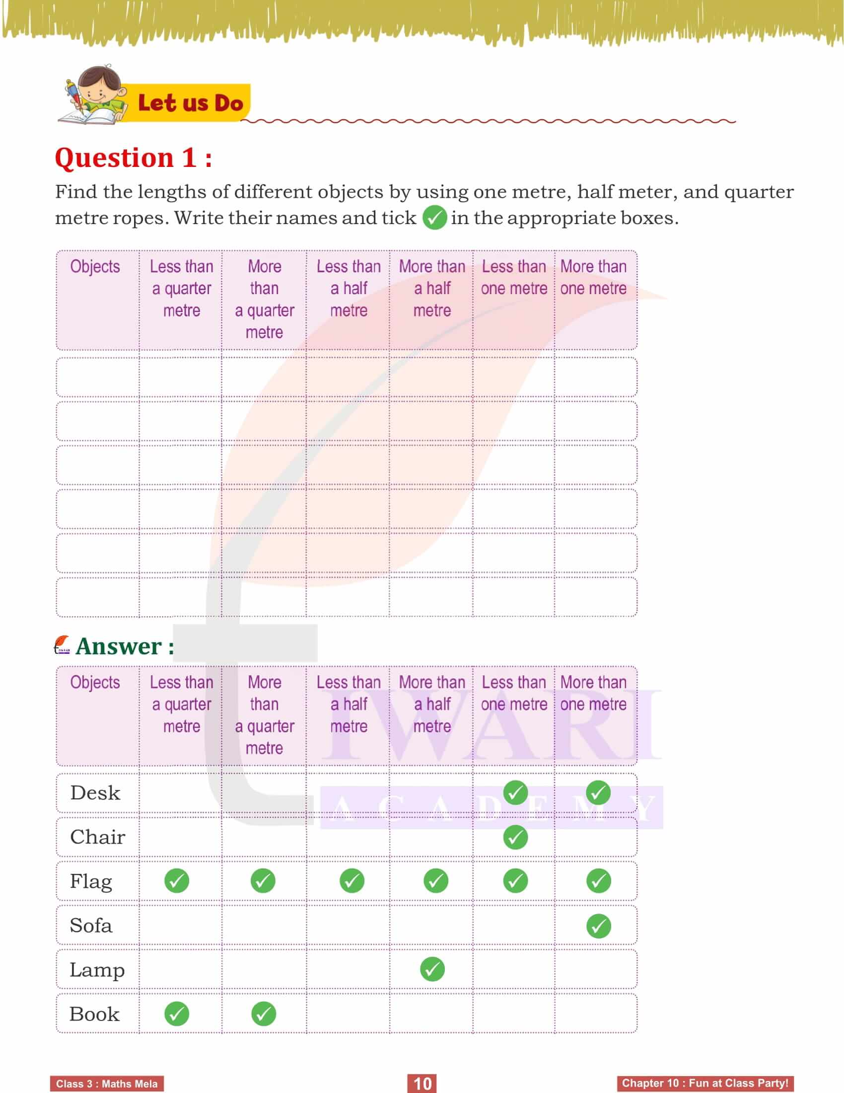 Class 3 Maths Mela Chapter 10 Exercises solutions