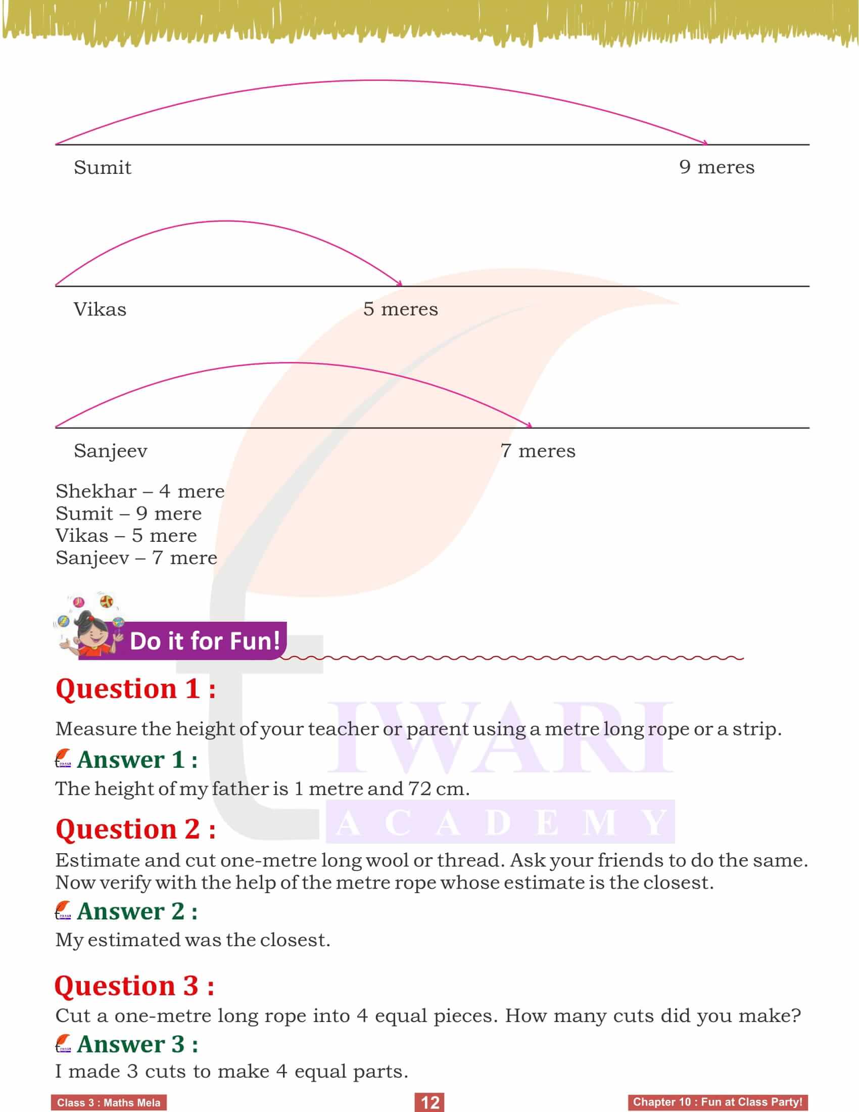 Class 3 Maths Chapter 10