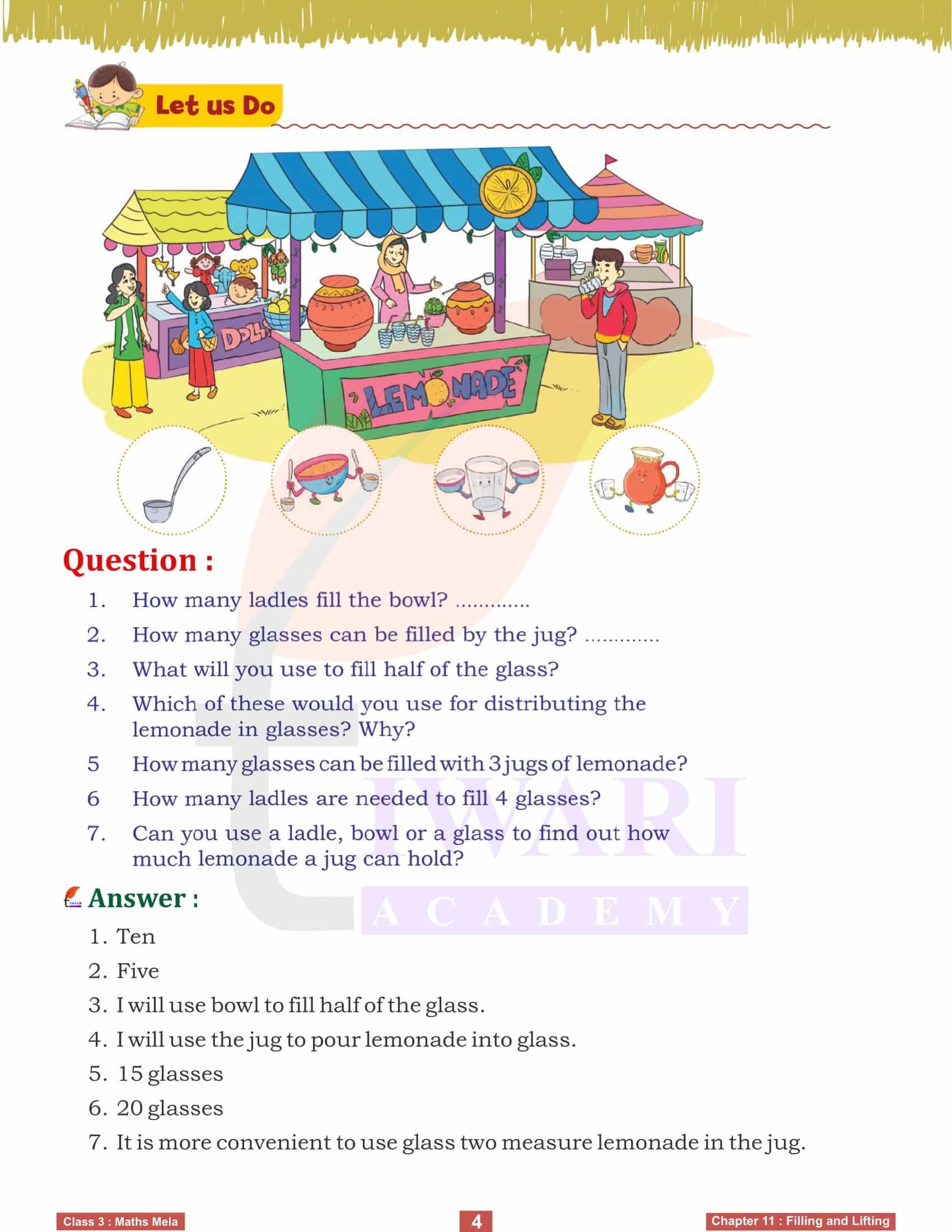 Class 3 Maths Mela Chapter 11 Exercises