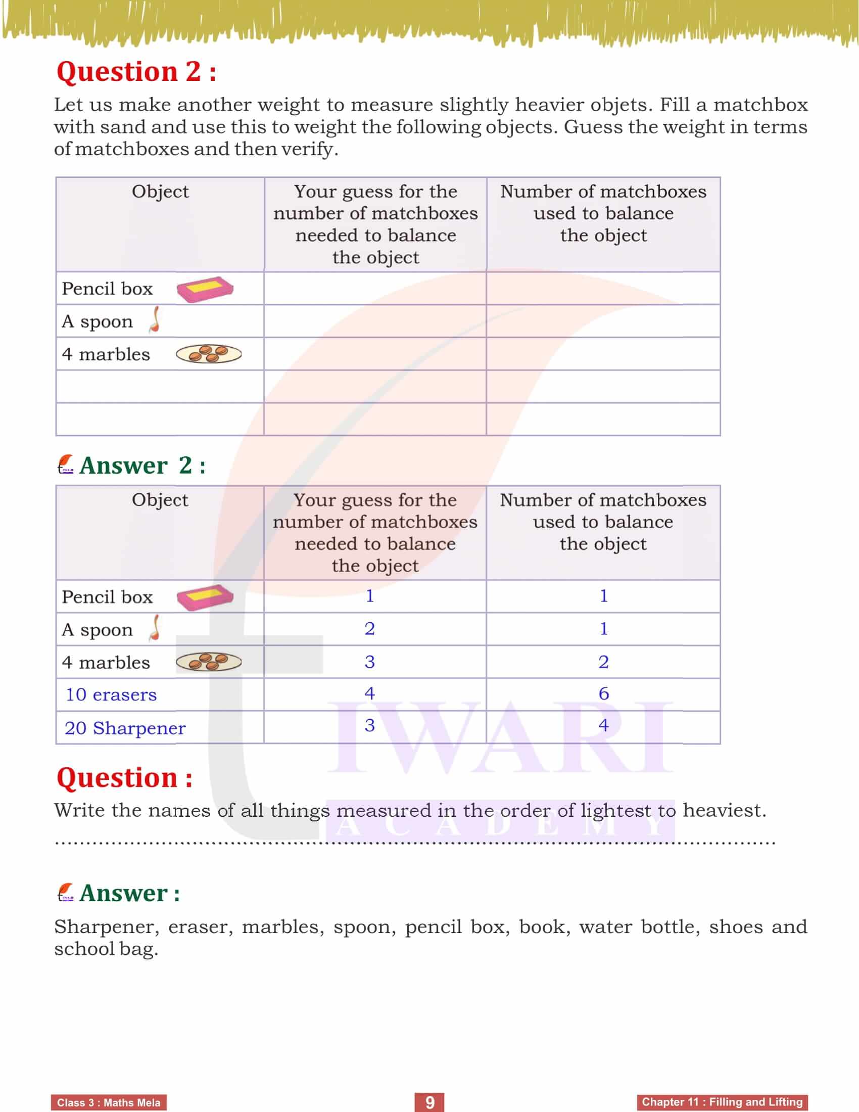 Class 3 Maths Mela Chapter 11 free to use