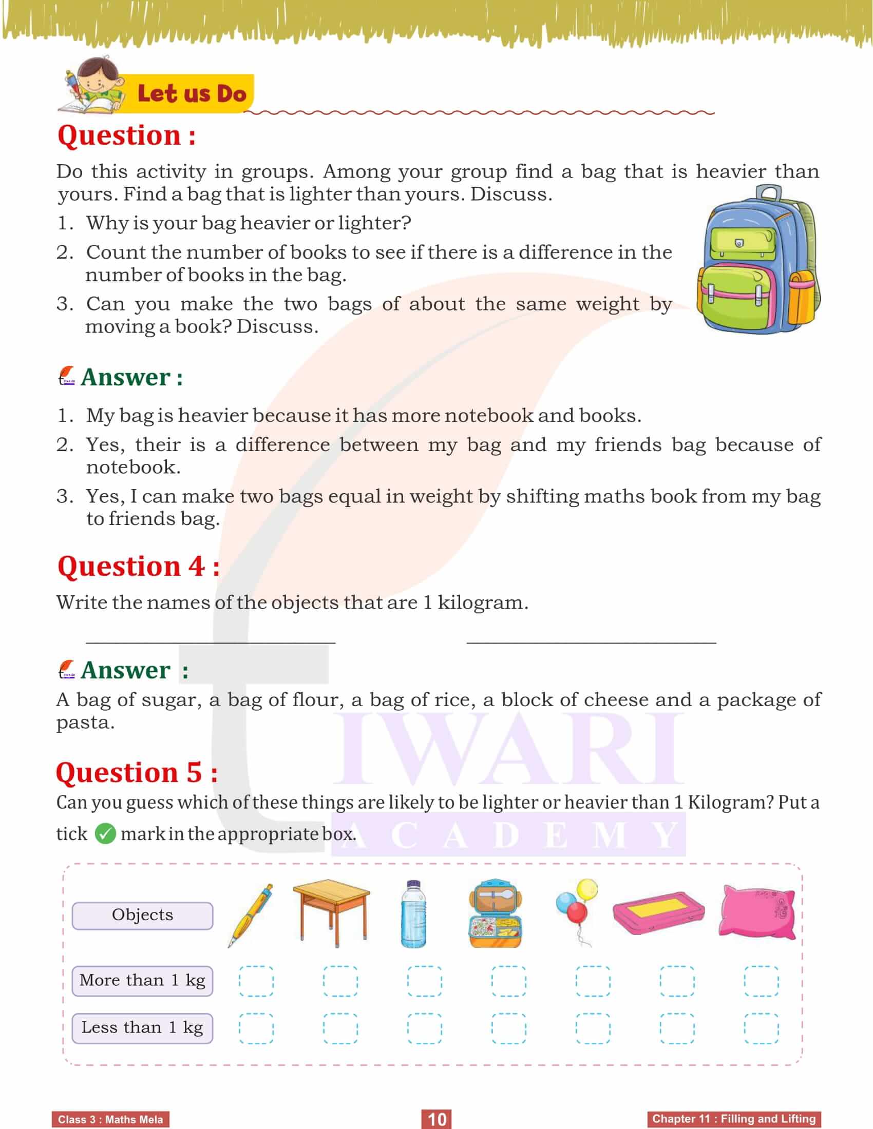 Class 3 Maths Mela Chapter 11 free solutions