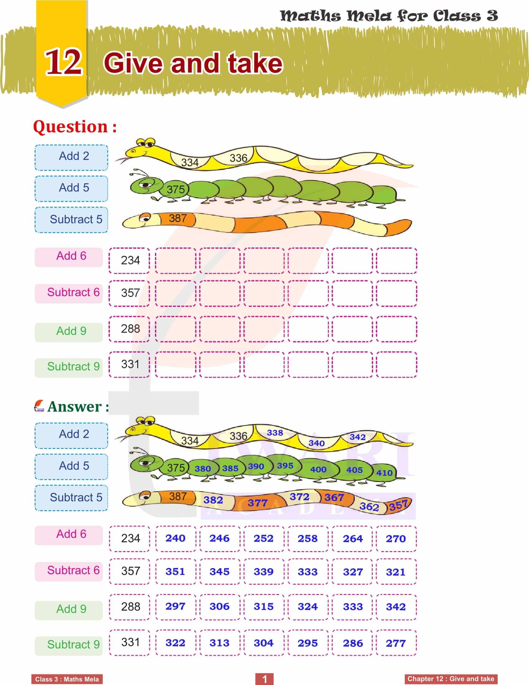 Class 3 Maths Mela Chapter 12 Give and Take