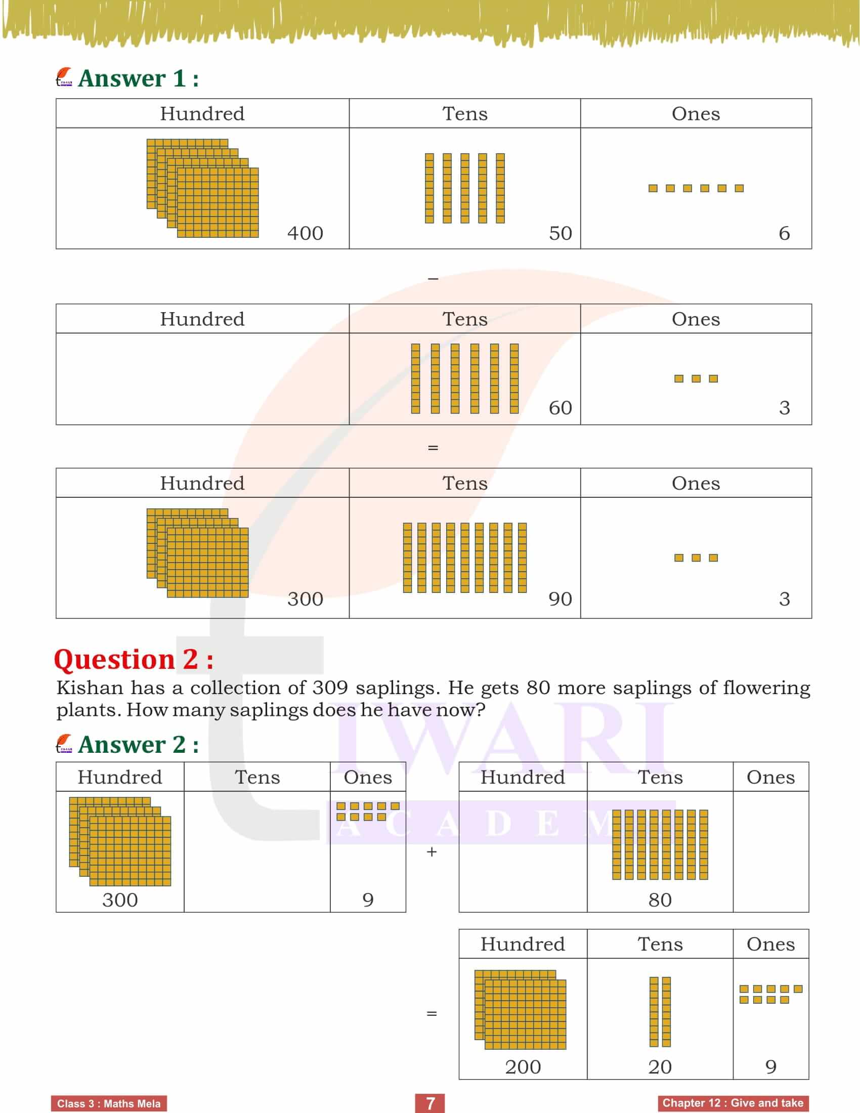 Class 3 Maths Mela Chapter 12 all answers