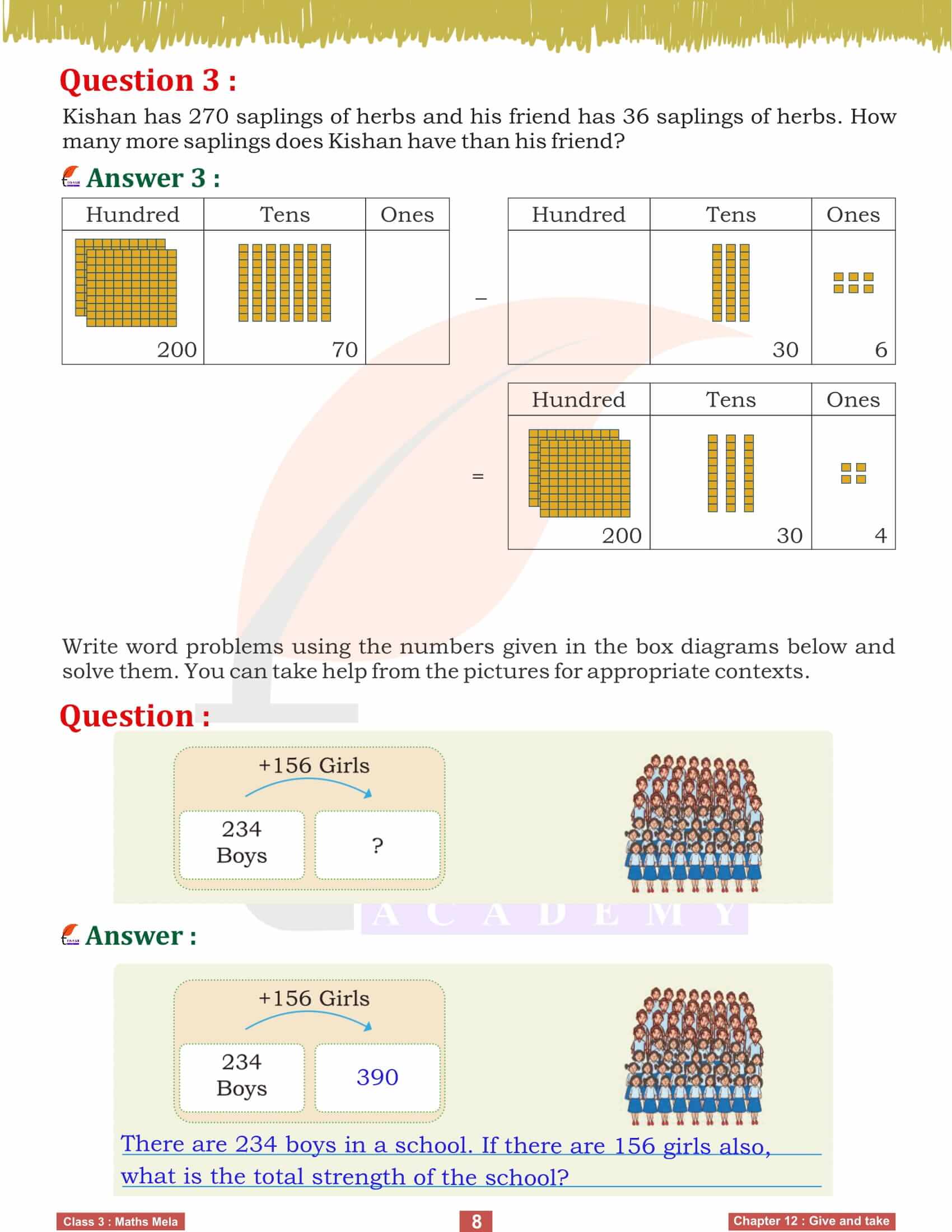 Class 3 Maths Mela Chapter 12 exercises